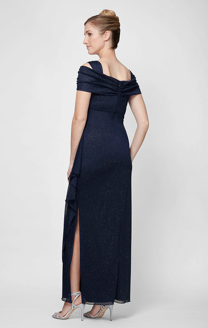Formal Dresses Petite Long Glitter Formal Evening Dress Dark Navy