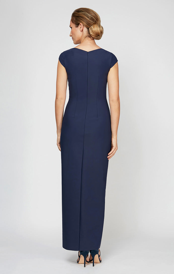 Mother of the Bride Dresses Formal Long Pleated Mother of the Bride Dress Navy