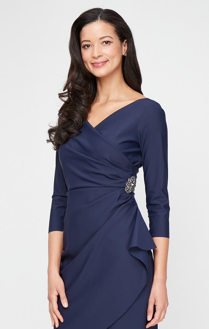 Mother of the Bride Dresses Short Cocktail Ruffle Mother of the Bride Dress Navy