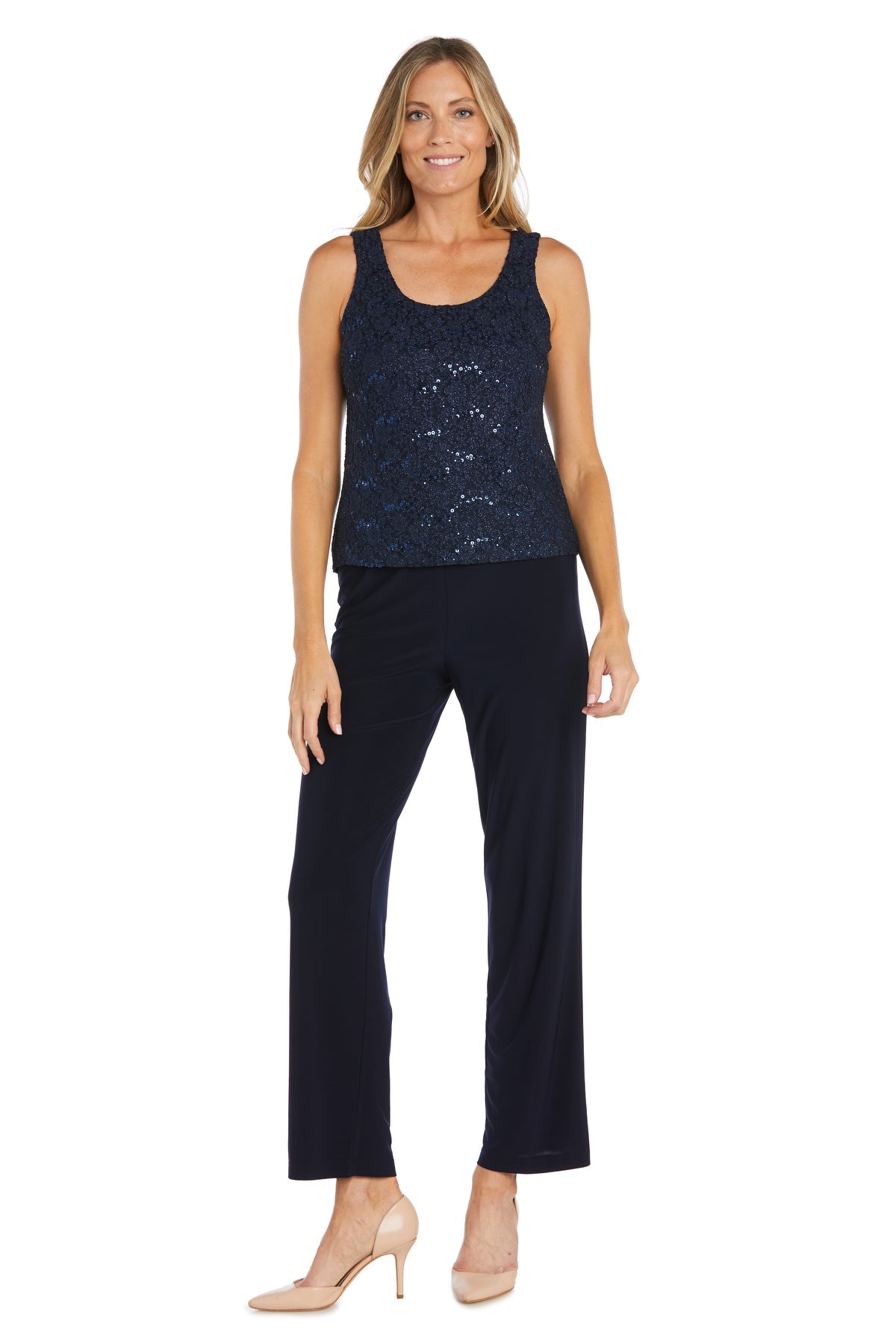 Pant Suit Long Formal Petite Lace Pant Suit Navy