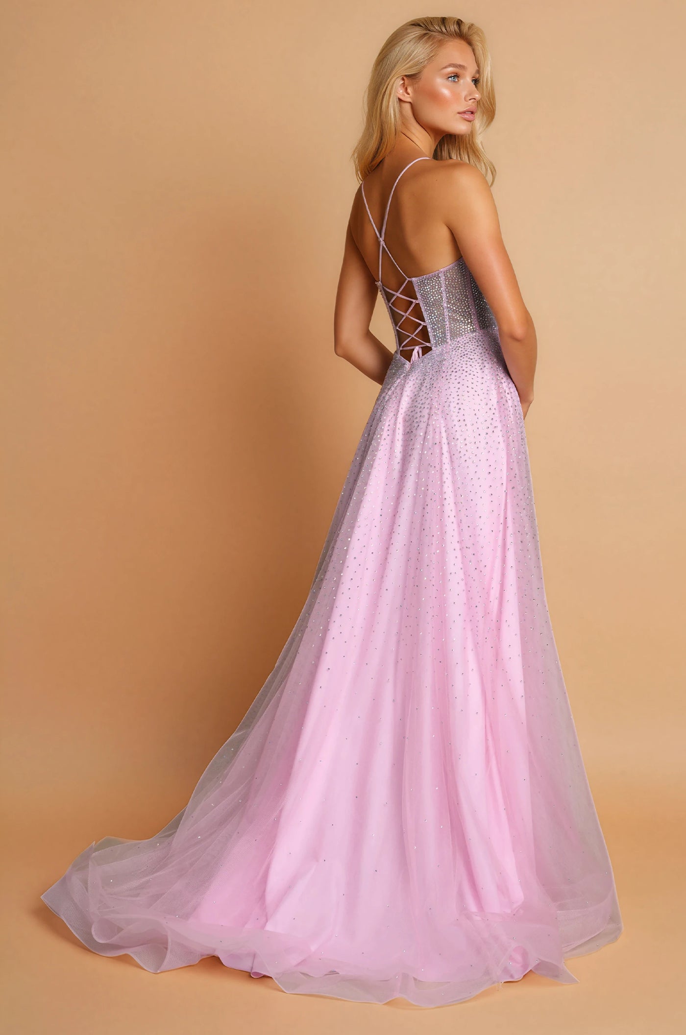 Long Pink Prom Sexy Ball Gown Dress