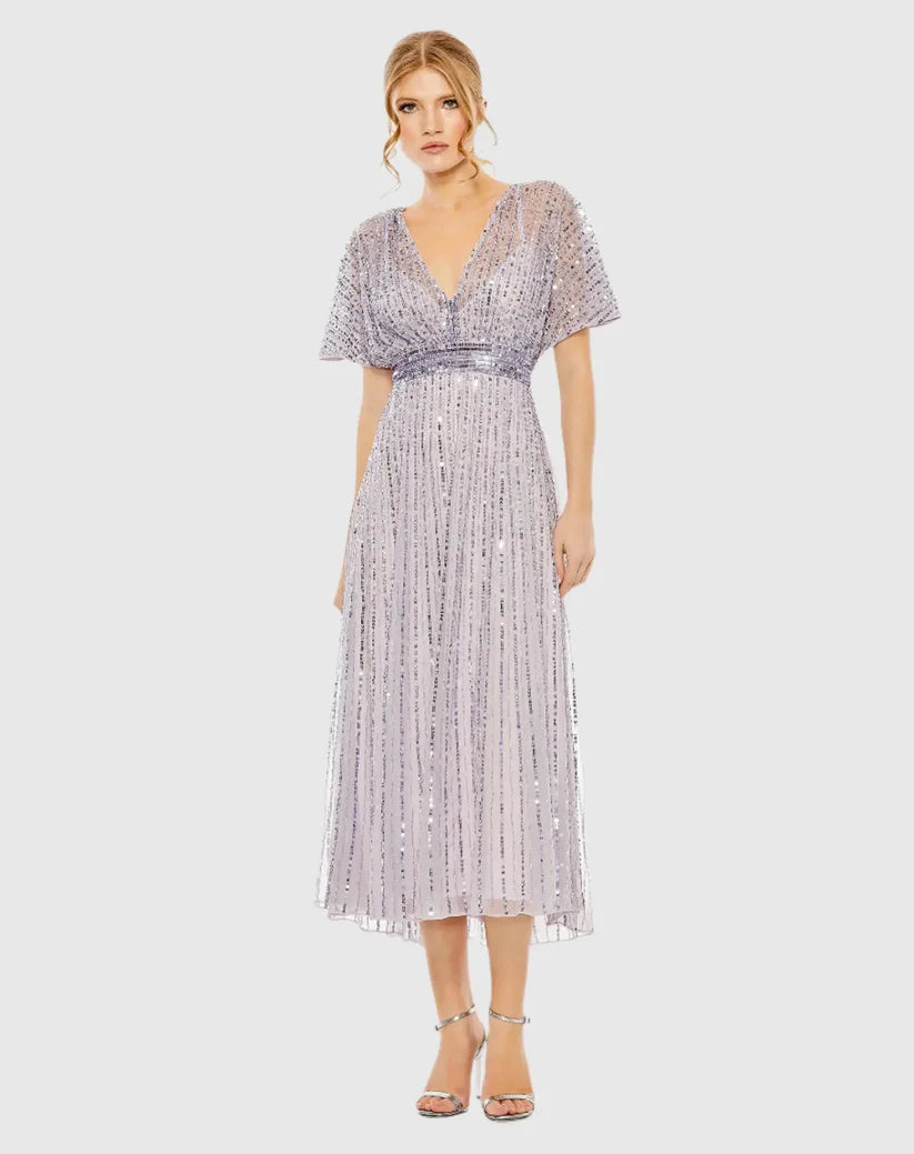 Cocktail Dresses Cocktail Sequin Midi Formal Dress Lavender