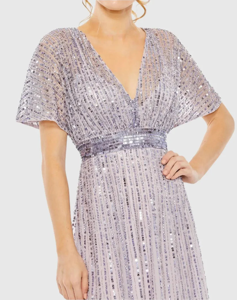 Cocktail Dresses Cocktail Sequin Midi Formal Dress Lavender