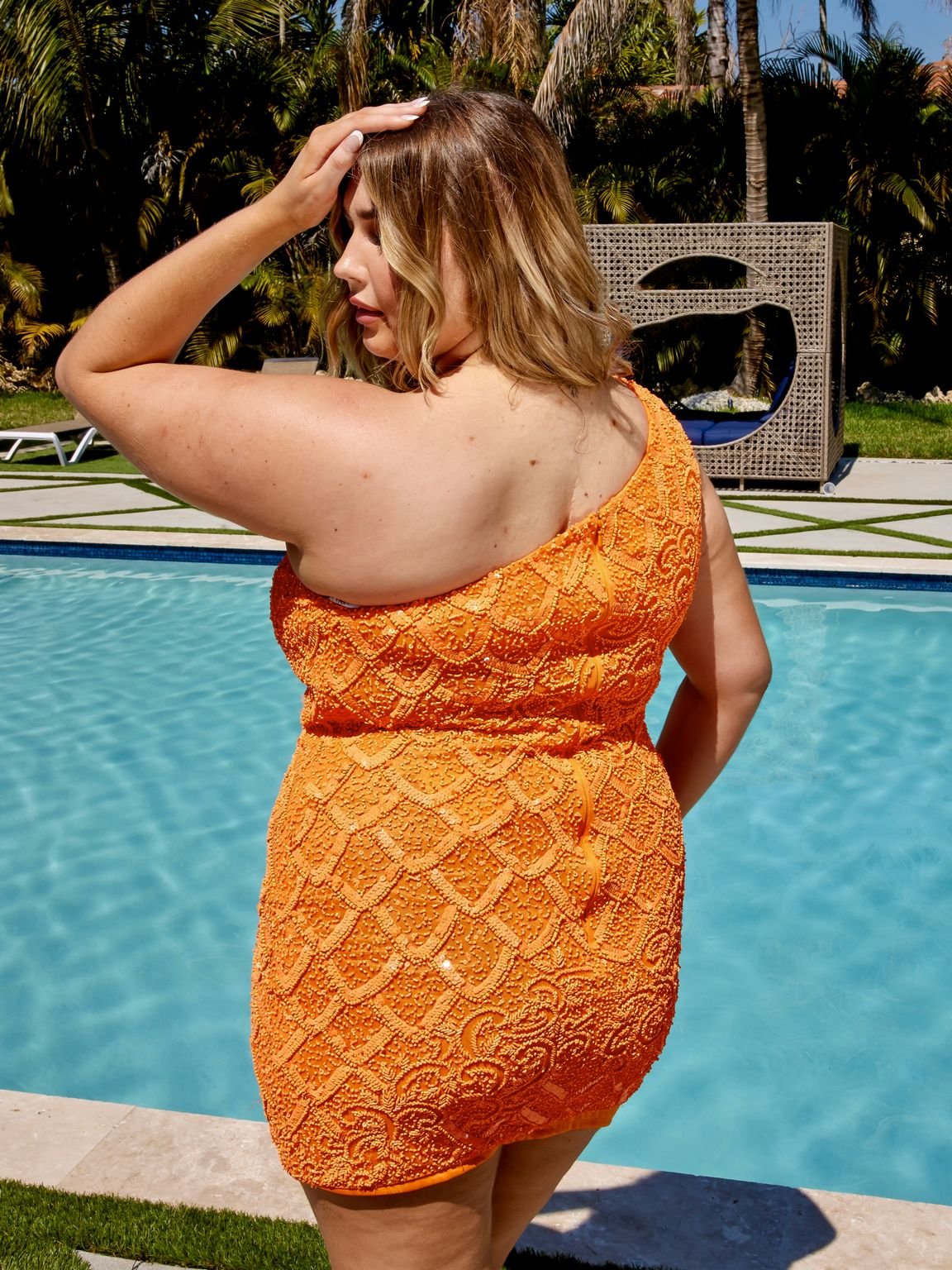 Primavera Couture 14023 Sparkling Short one Shoulder Prom Dress