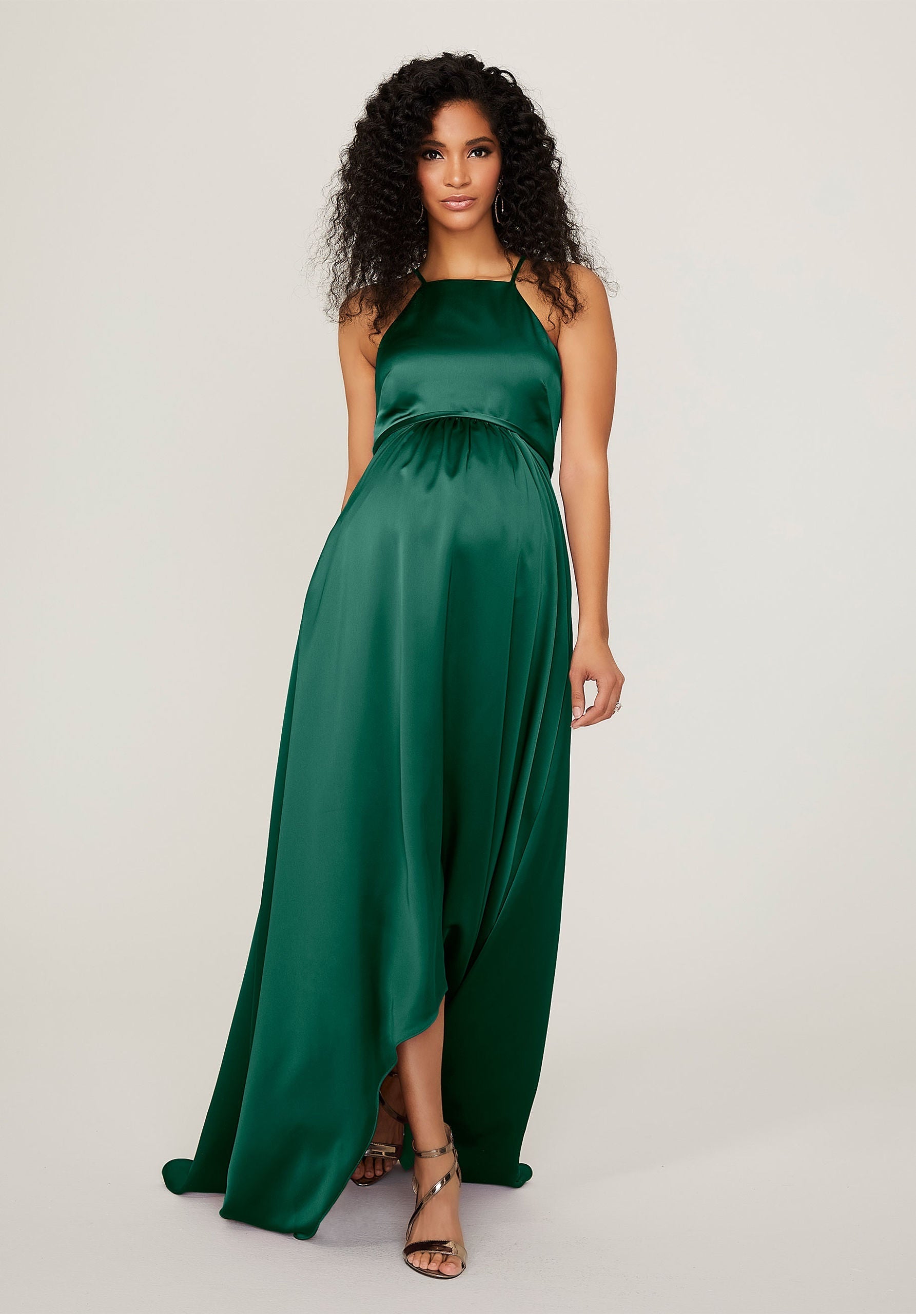 Formal Dresses Long Formal High Low A Line Dress MGNY Madeline Gardner New York 14101 Emerald