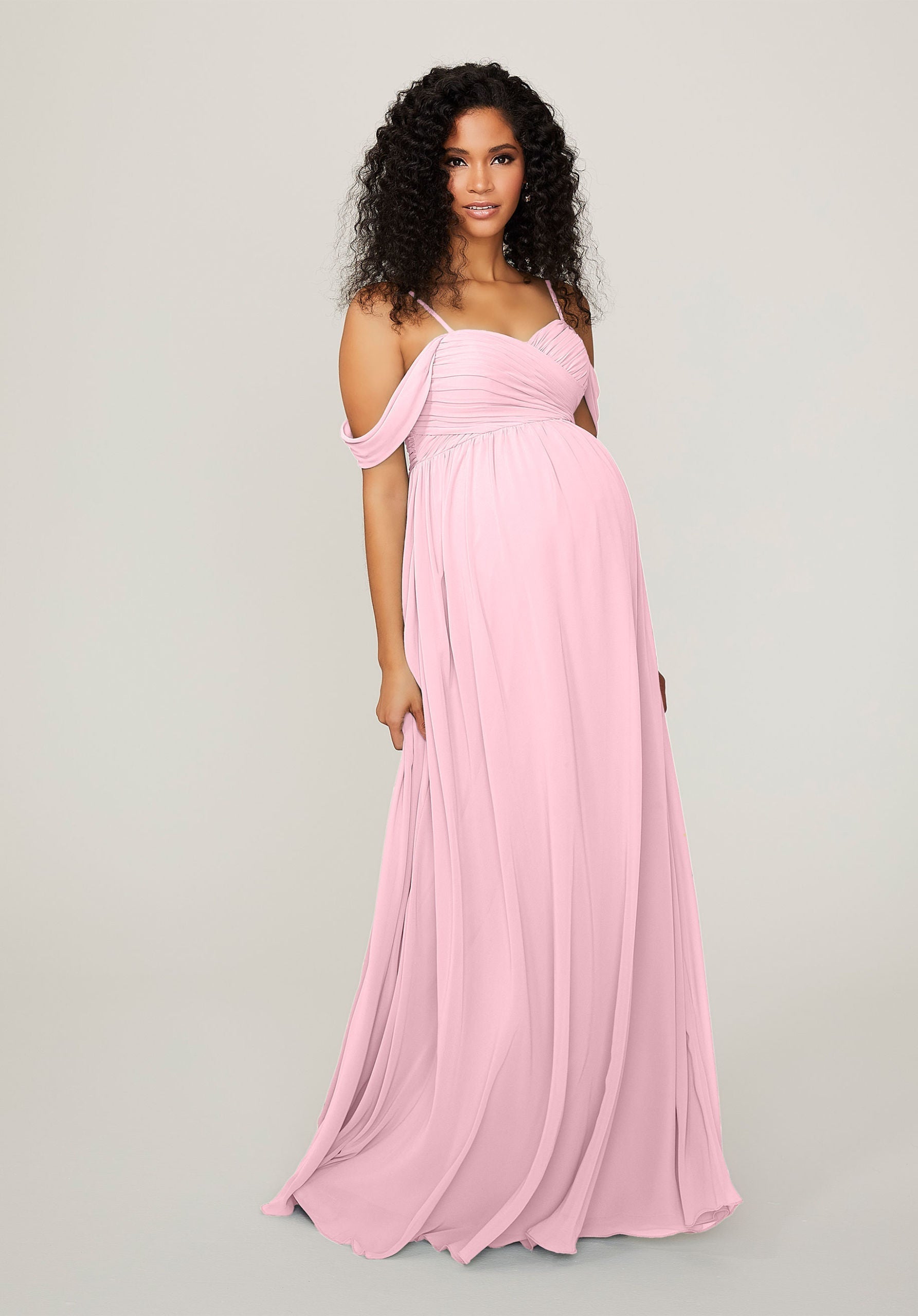 Formal Dresses Long Pleated Formal Evening Dress MGNY Madeline Gardner New York 14103 Blossom