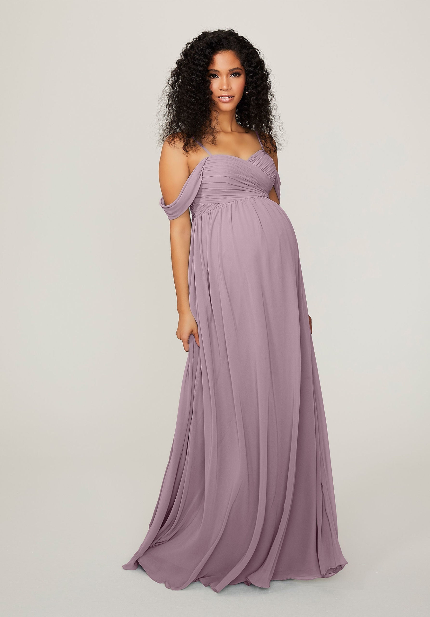 Formal Dresses Long Formal Evening Pleated Dress MGNY Madeline Gardner New York 14103 French Lilac