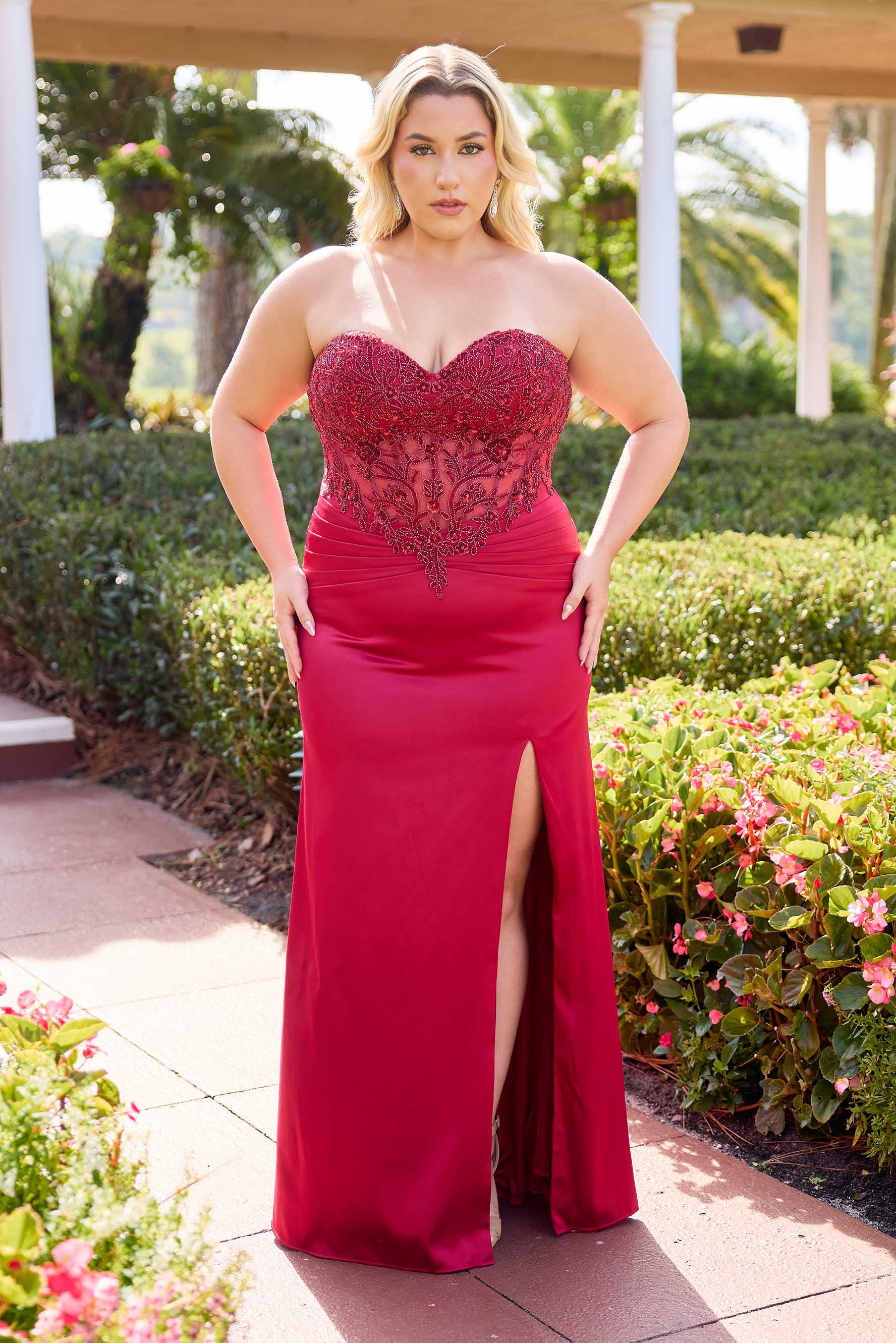 Plus Size Dresses Long Prom Formal Evening Corset Plus Size Dress Primavera Couture 14109 Red