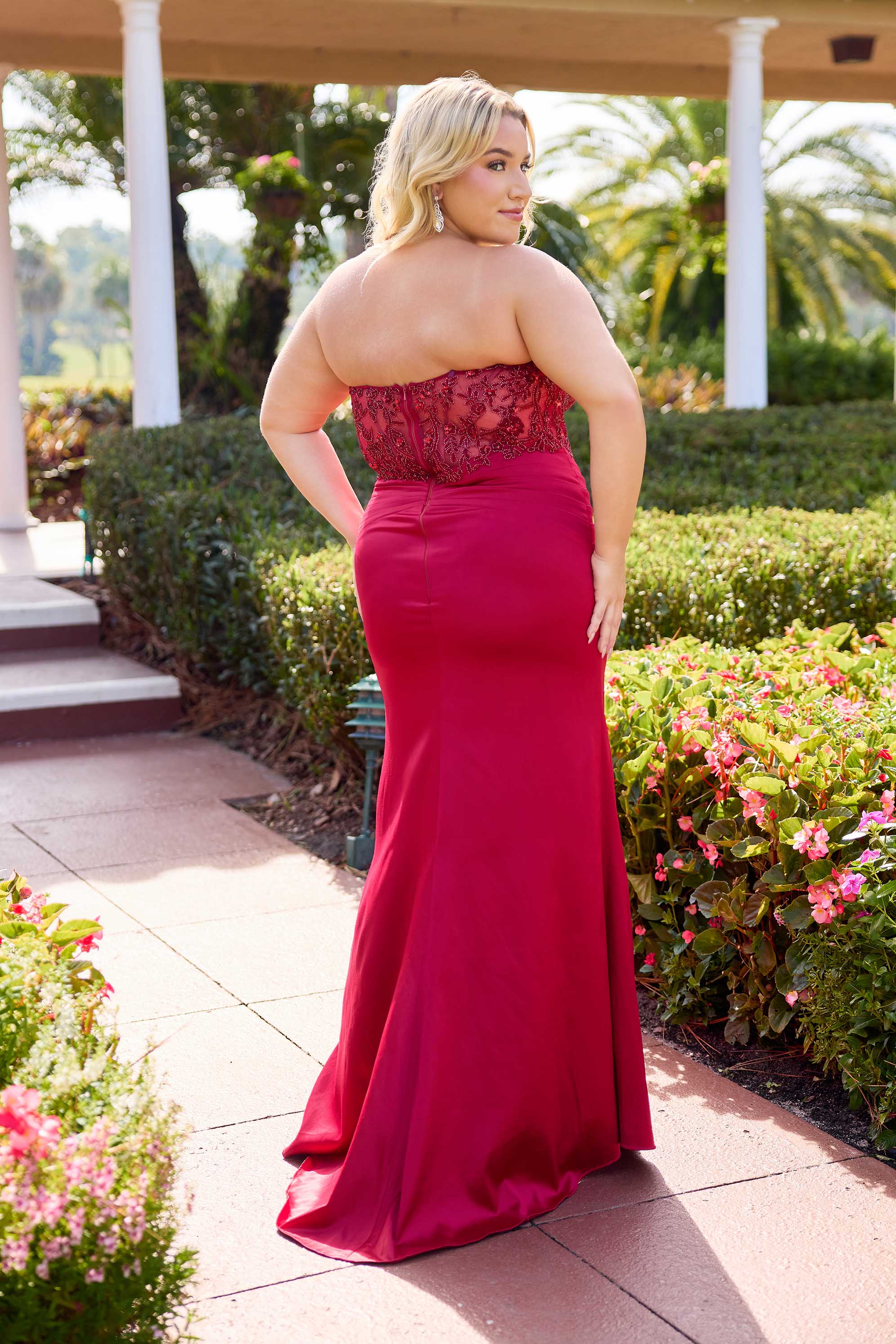 Plus Size Dresses Long Prom Formal Evening Corset Plus Size Dress Primavera Couture 14109 Red