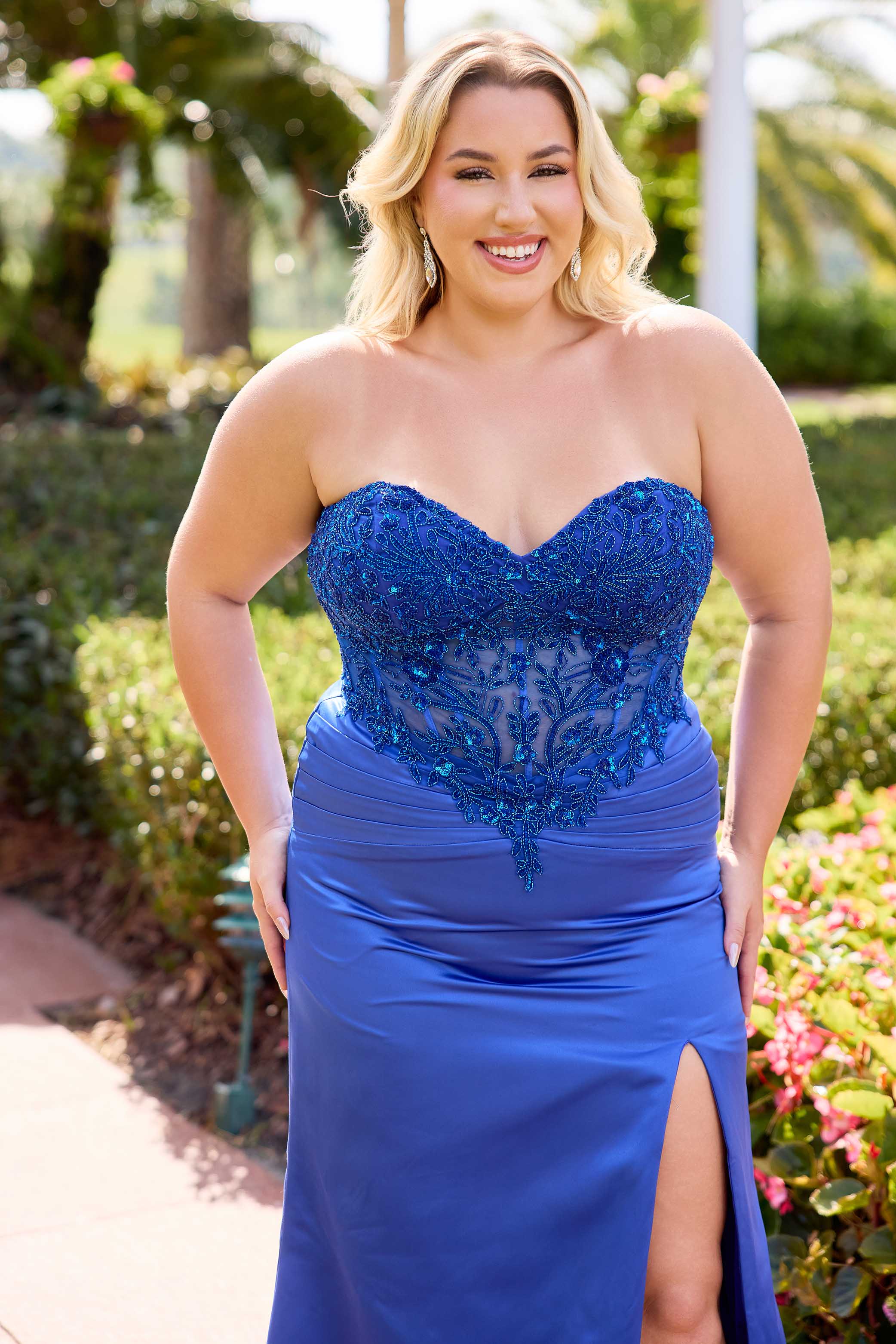 Plus Size Dresses Long Prom Formal Evening Corset Plus Size Dress Primavera Couture 14109 Royal Blue