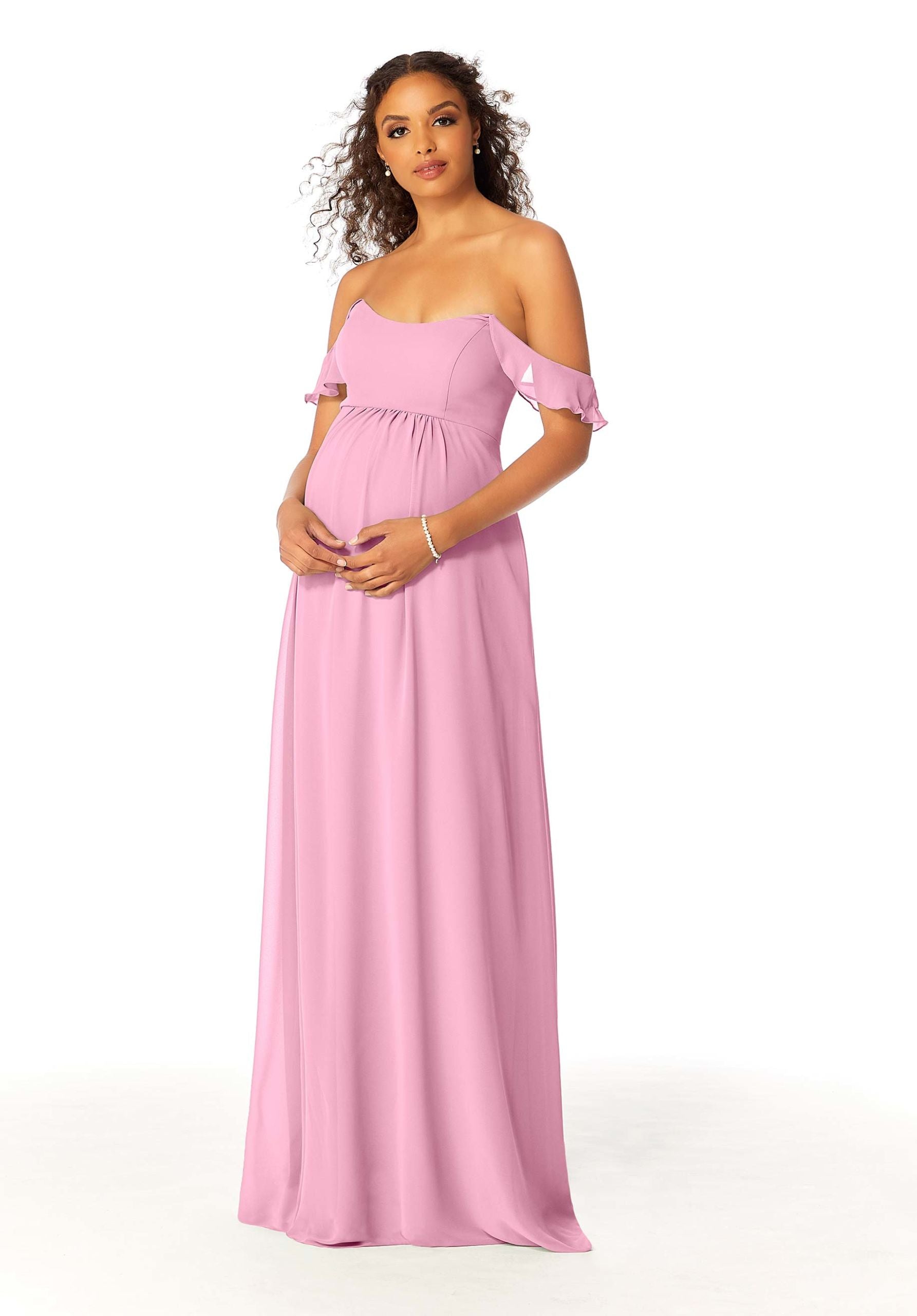Formal Dresses Formal Evening Long A Line Ruffle Dress MGNY Madeline Gardner New York 14111 Peony