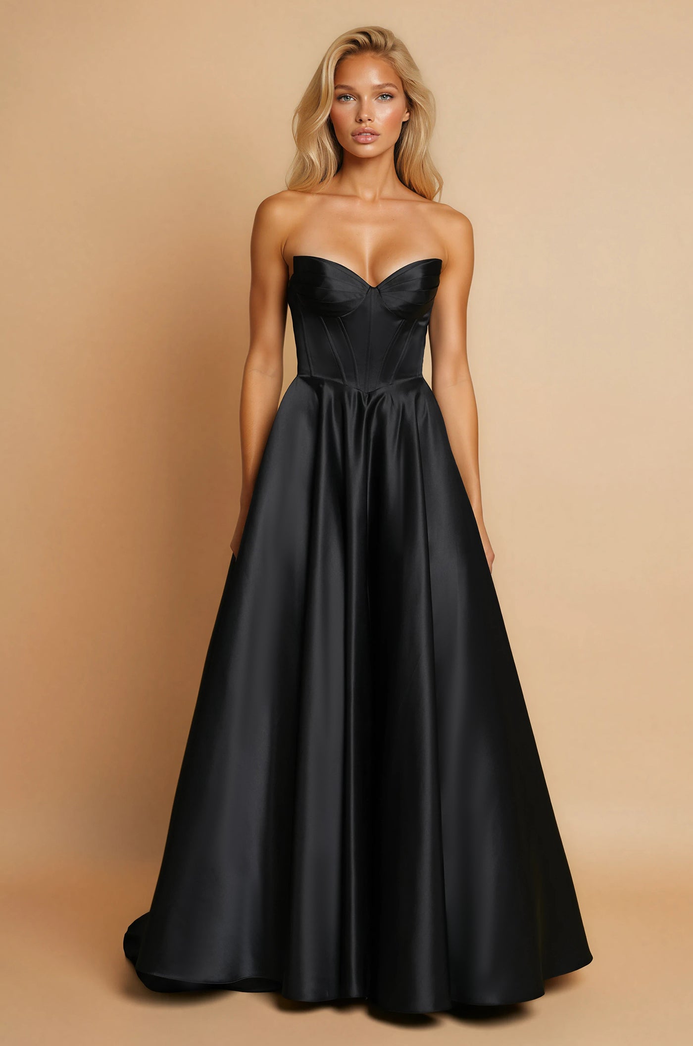 Prom Dresses Long Corset Prom Formal Ball Gown Black