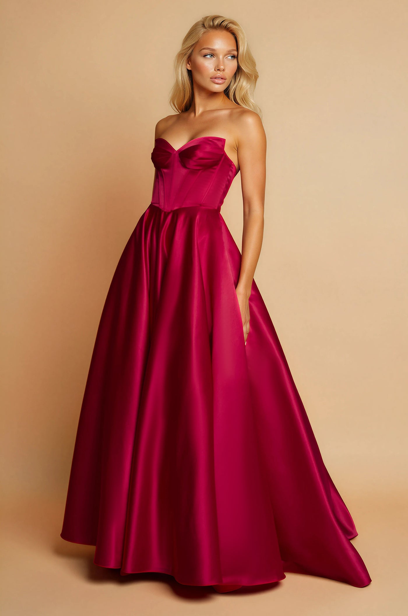 Prom Dresses Long Corset Prom Formal Ball Gown Burgundy