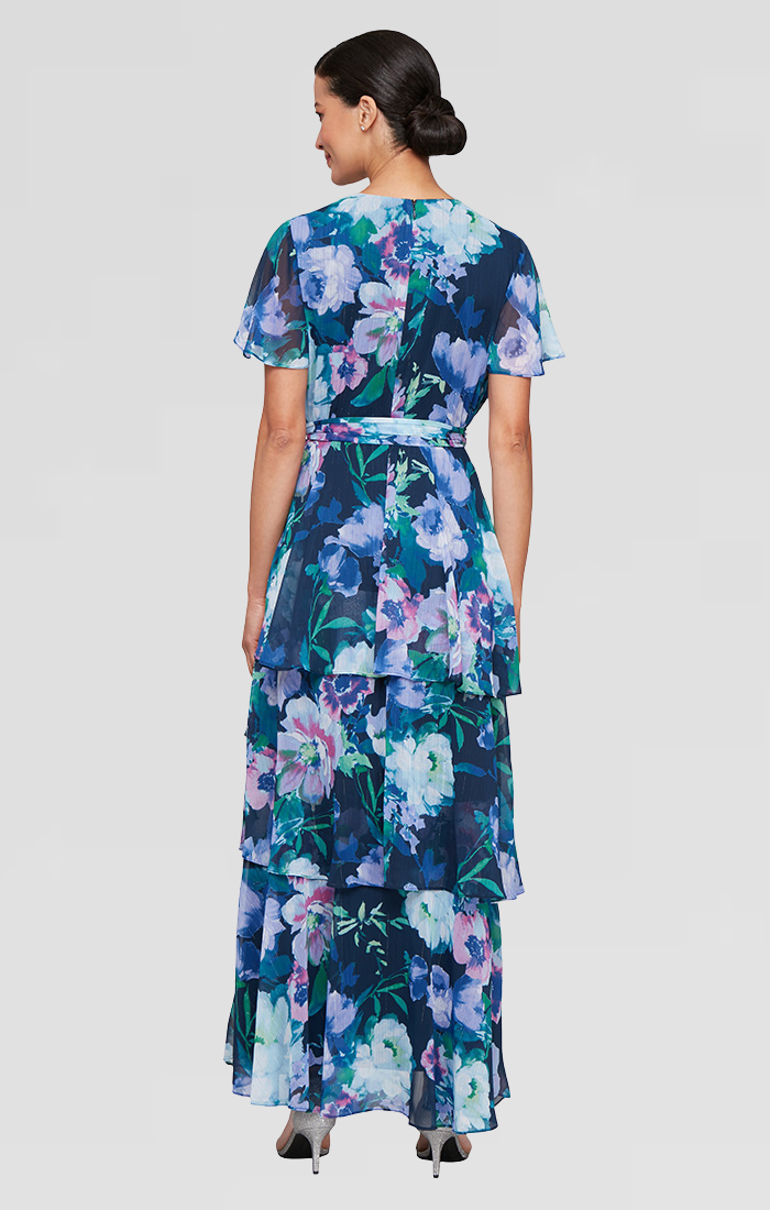Mother of the Bride Dresses Long Floral Print Mother of the Bride Formal Dress BLUE/MULTI
