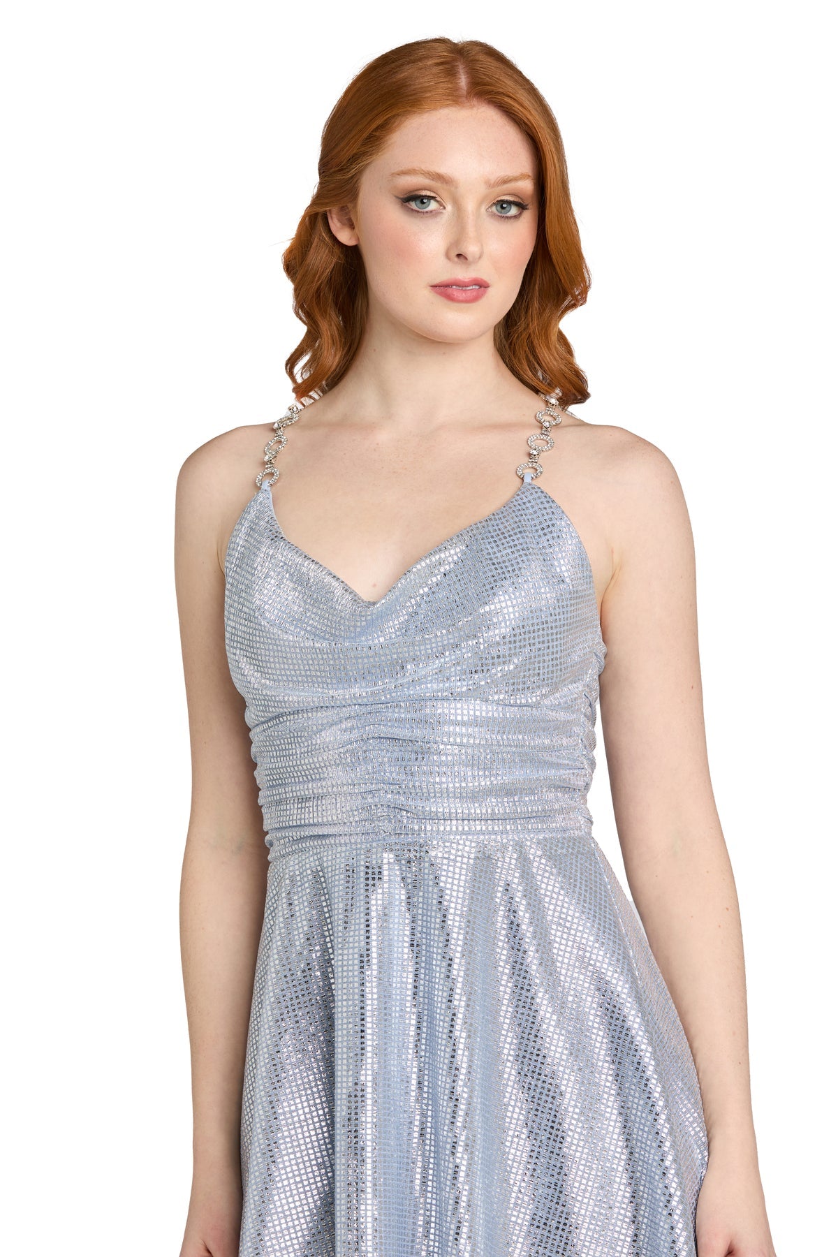 Cowl Mini/Short Sequin Cocktail Fit & Flare Morgan & Co 14232