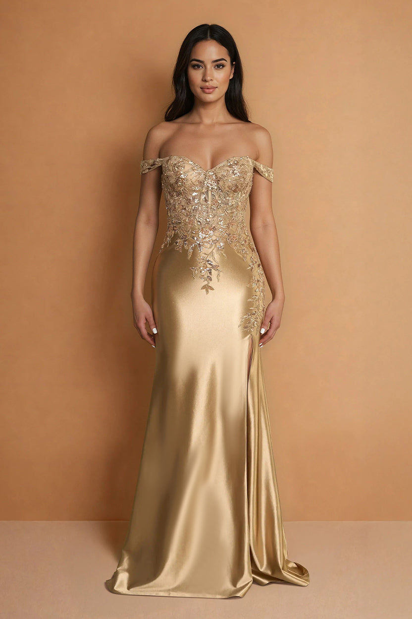 Off Shoulder Corset Formal Evening Dress