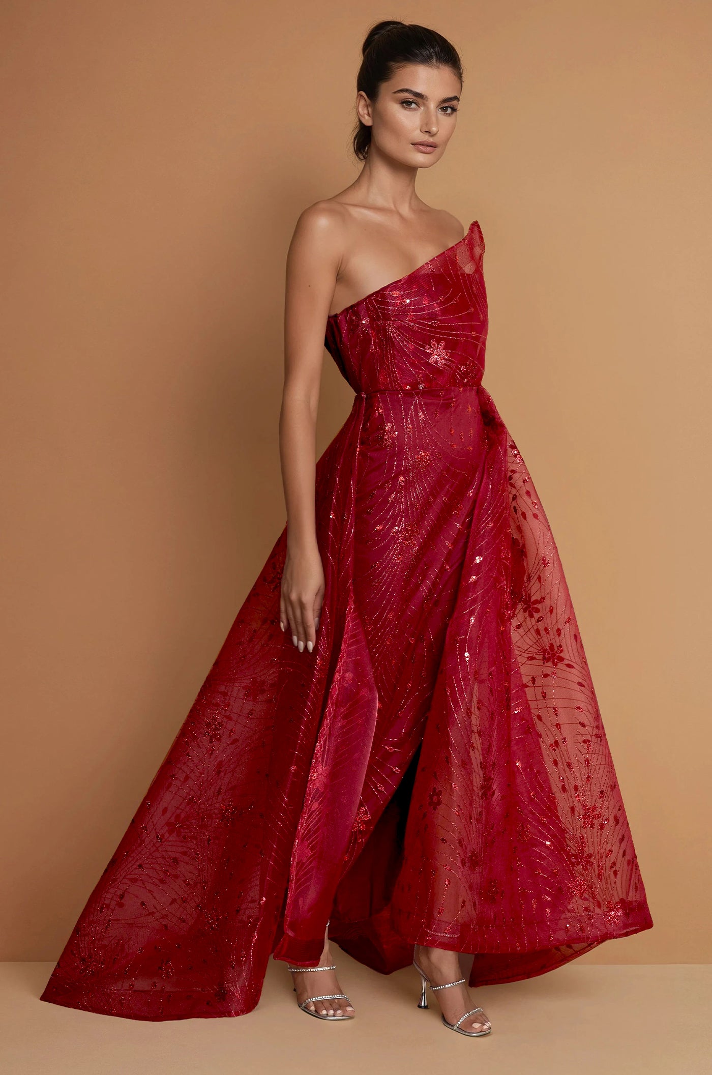 Formal Dresses Long Asymmetrical Strapless Formal Ball Gown Burgundy