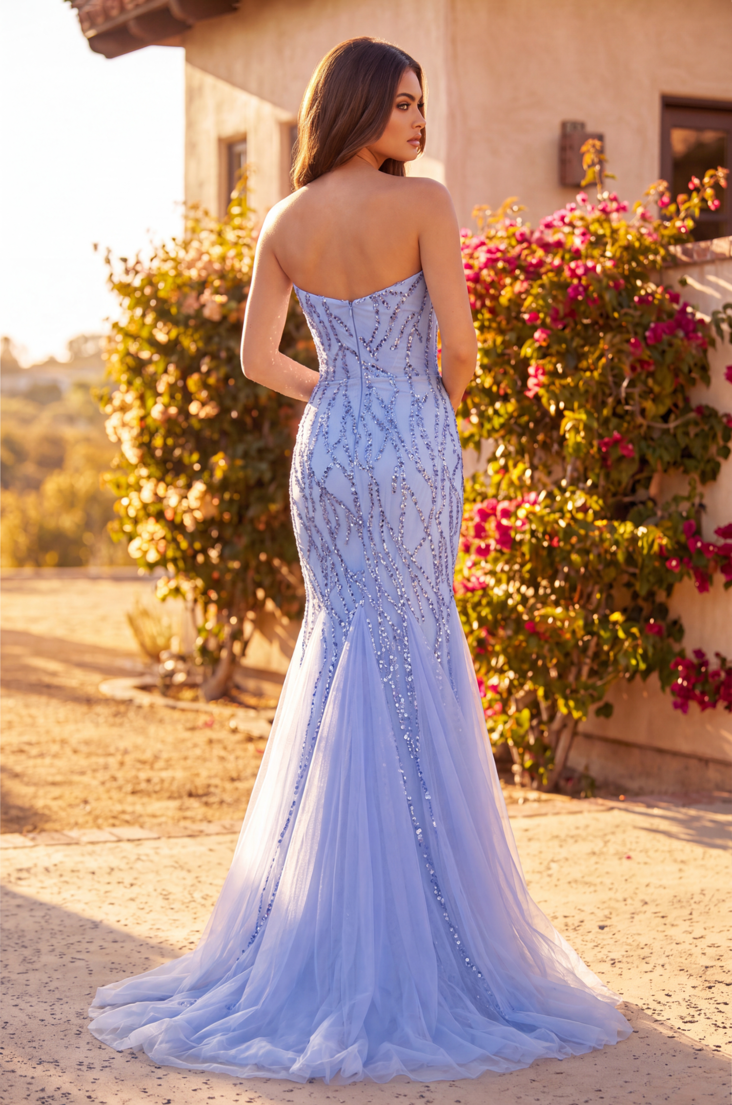 Prom Dresses Long Mermaid Beaded Formal Evening Dress Periwinkle