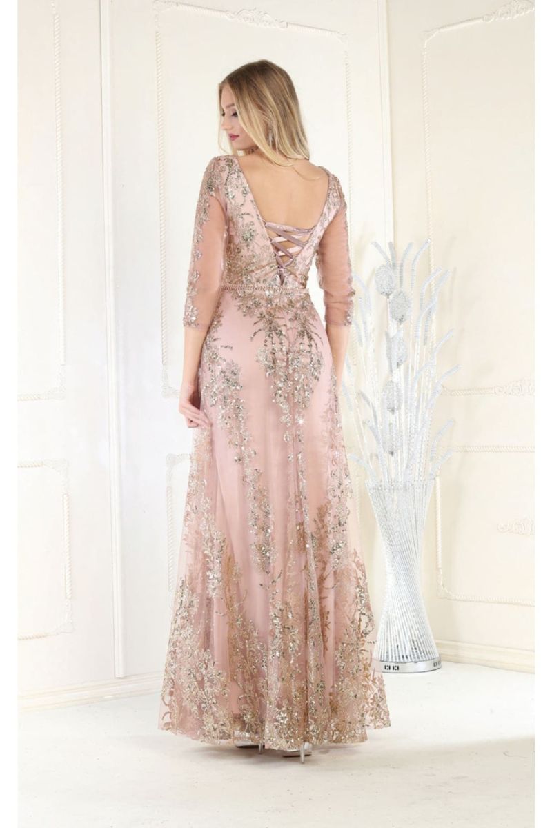 V-Neck Floor-Length Tulle Prom A-Line May Queen 2000