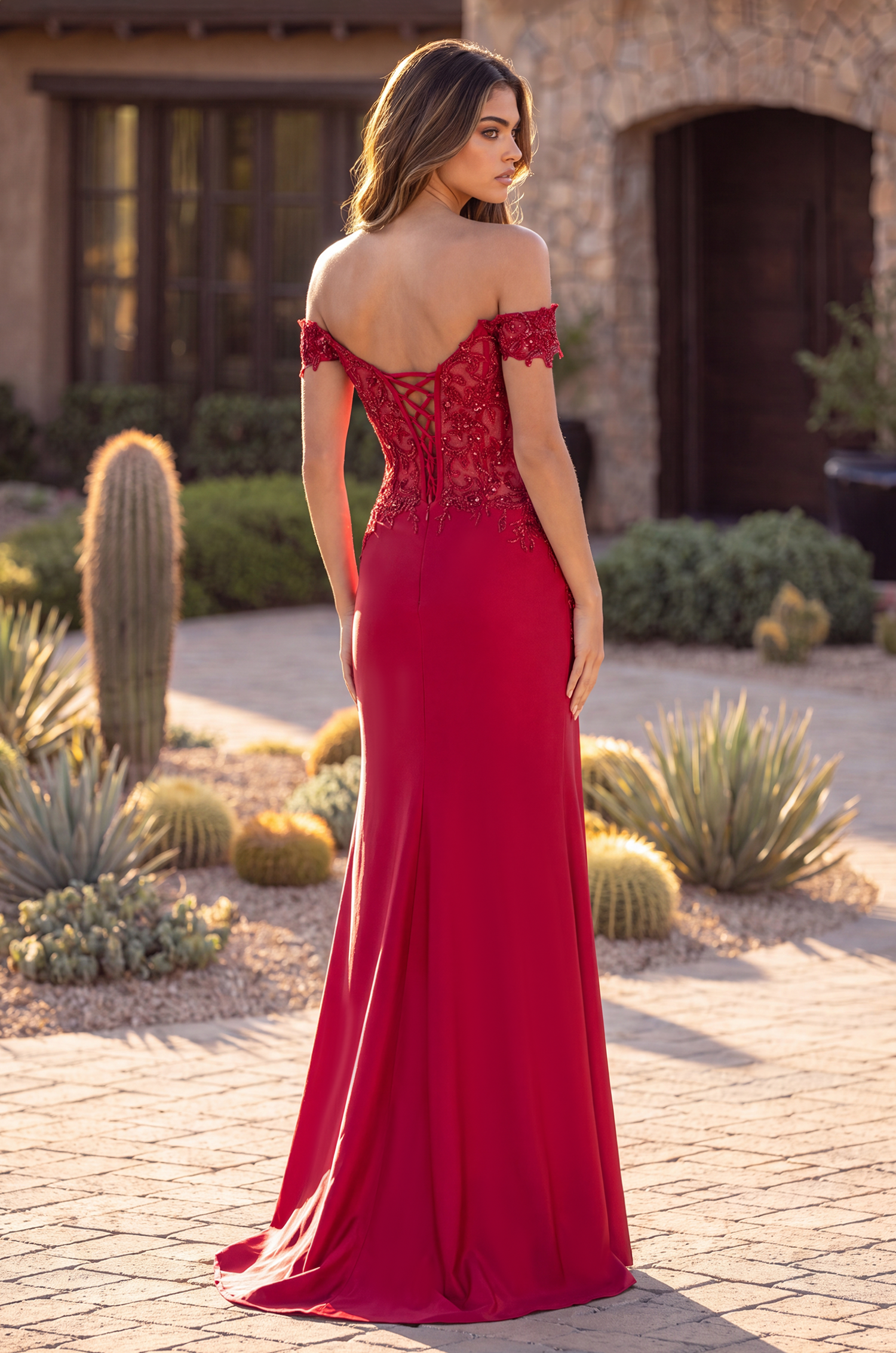 Formal Dresses Corset Fitted Off Shoulder Formal Dress Burgundy