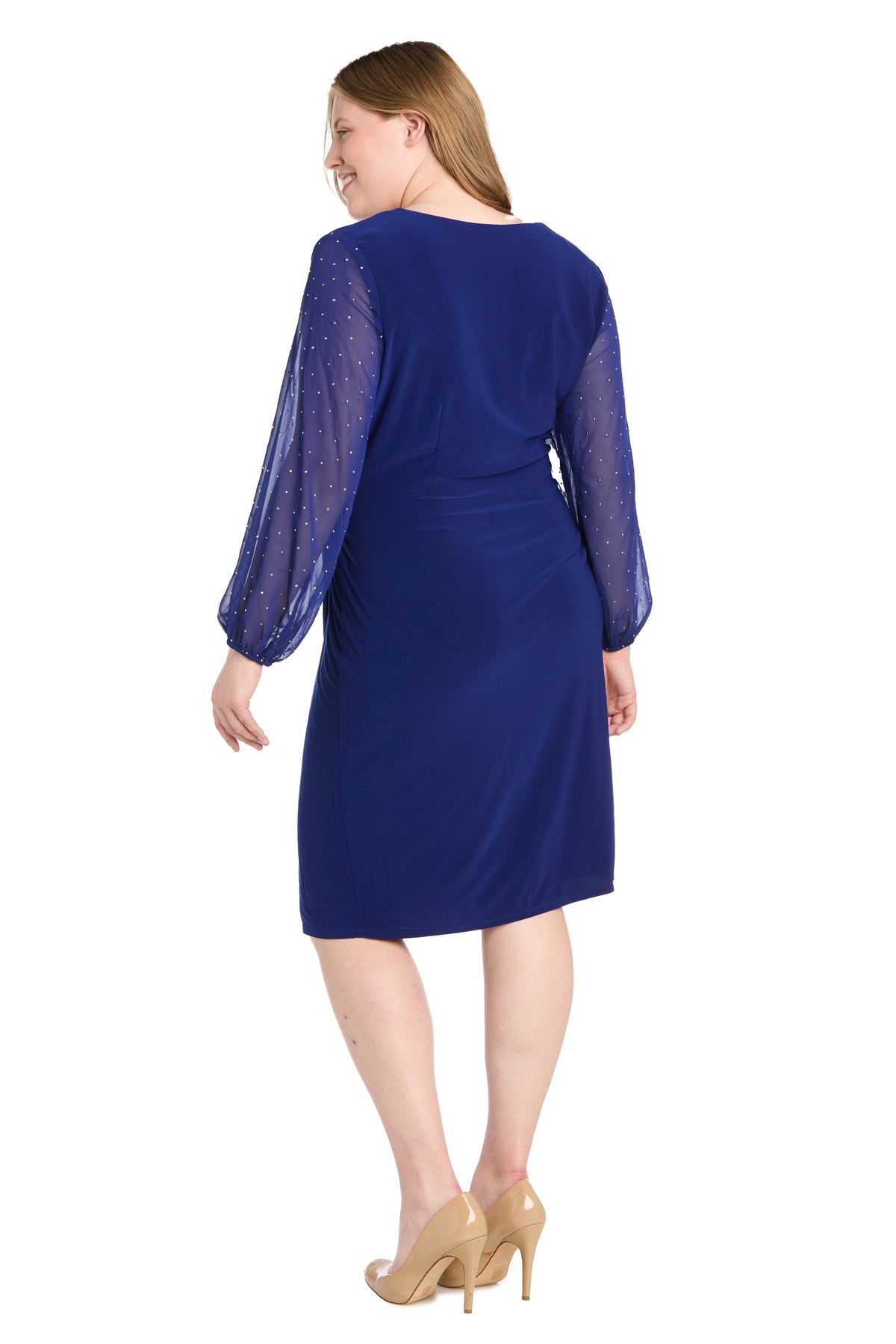 Plus Size Dresses Fitted Short Cocktail Plus Size Dress Royal