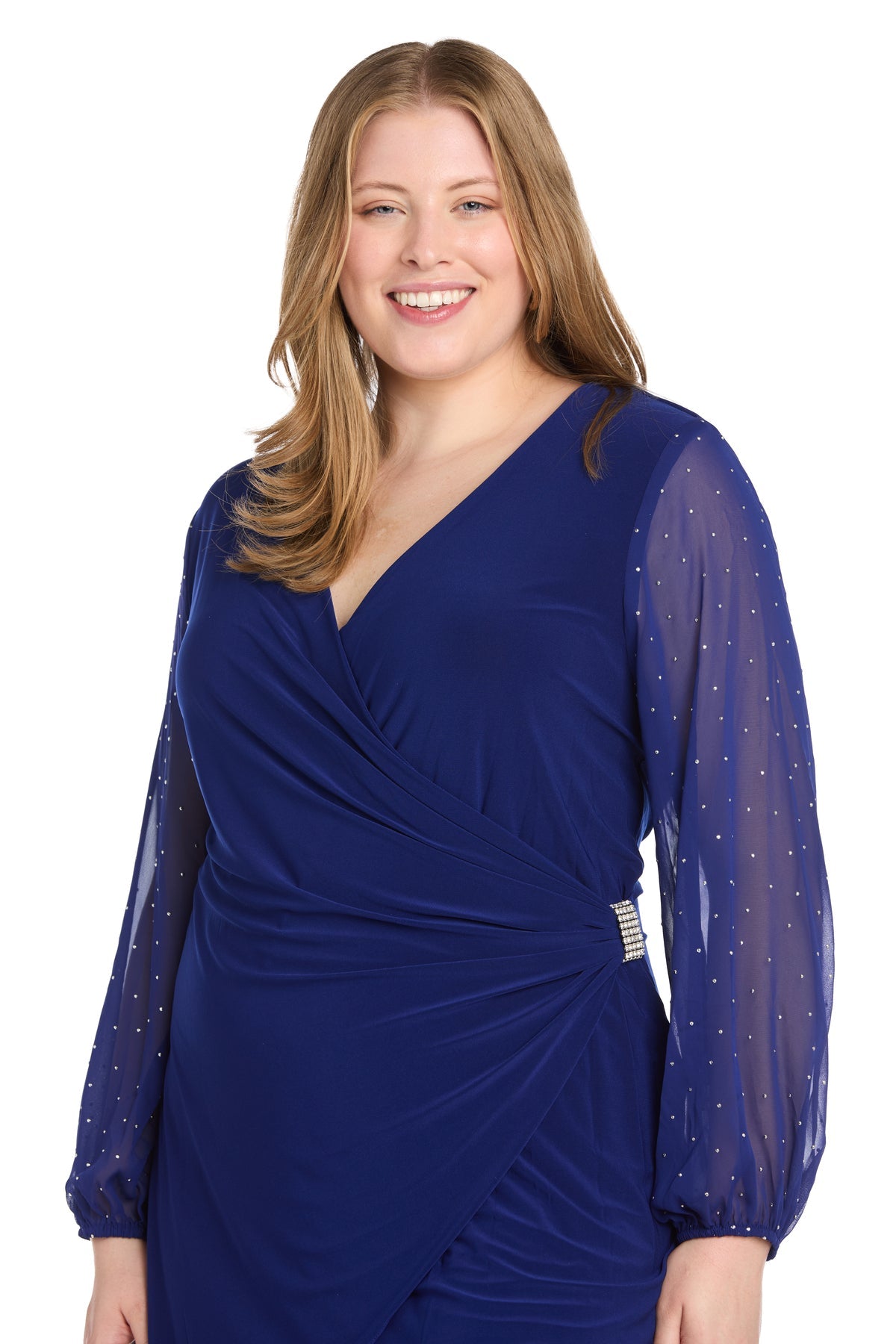 Plus Size Dresses Fitted Short Cocktail Plus Size Dress Royal