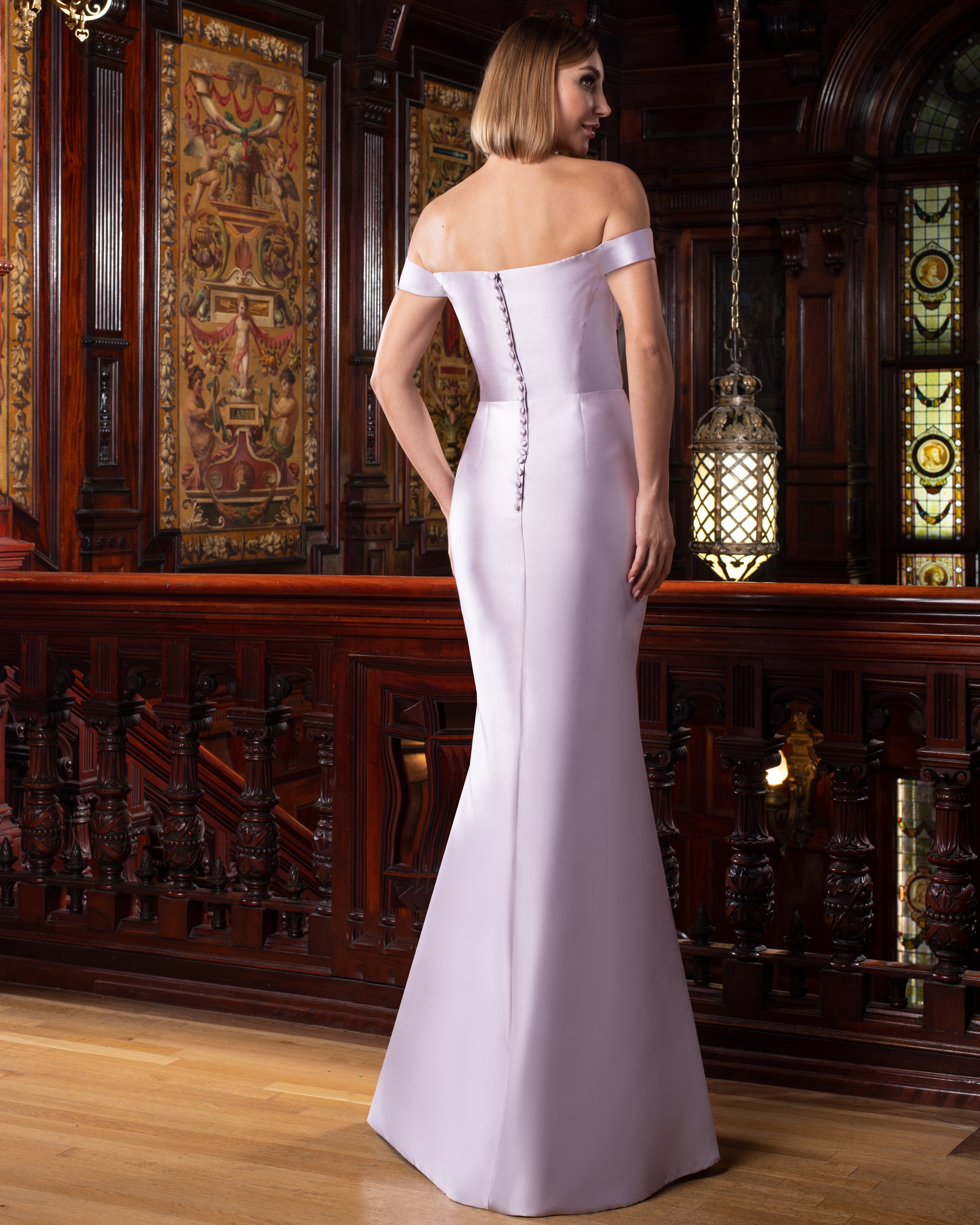 Formal Dresses Long Fitted Tiered Formal Peplum Dress Lilac