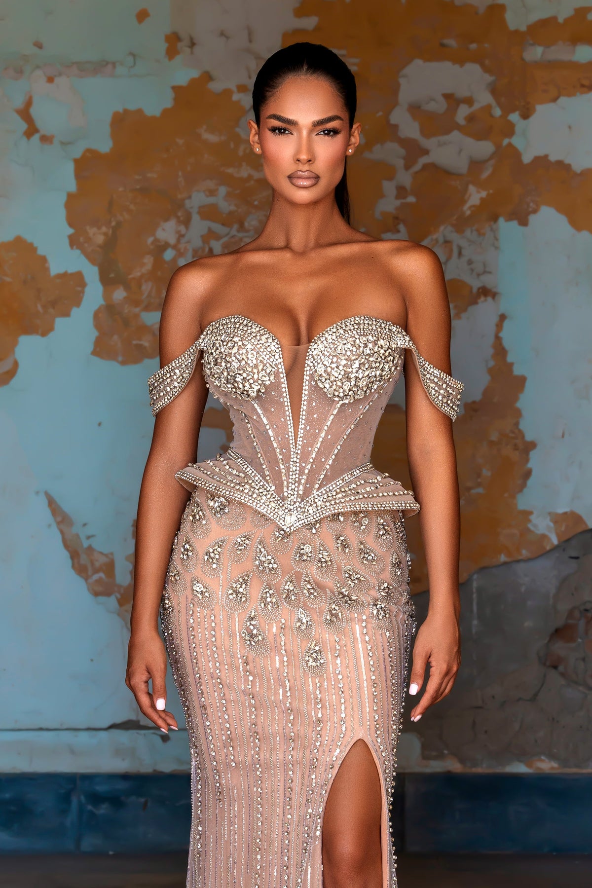 Off-the-Shoulder Floor-Length Sequin Prom Mermaid Pre Order
