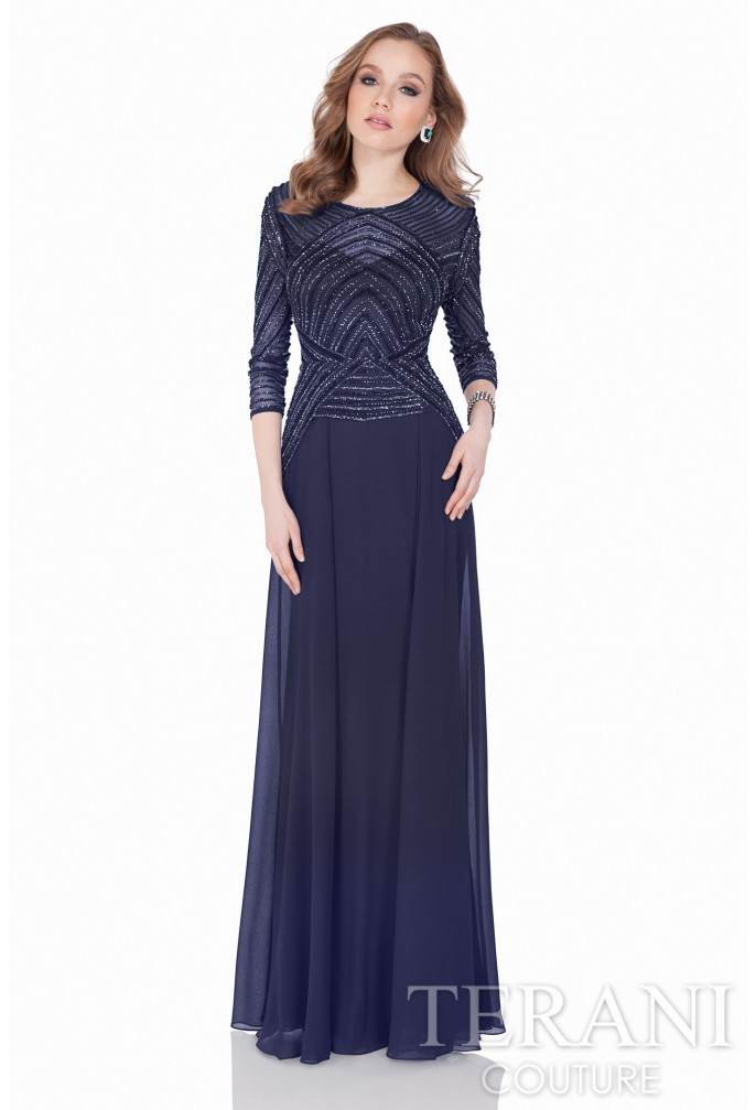 Terani Couture Long Mother Of Bride Dress 1623M1860 - The Dress Outlet