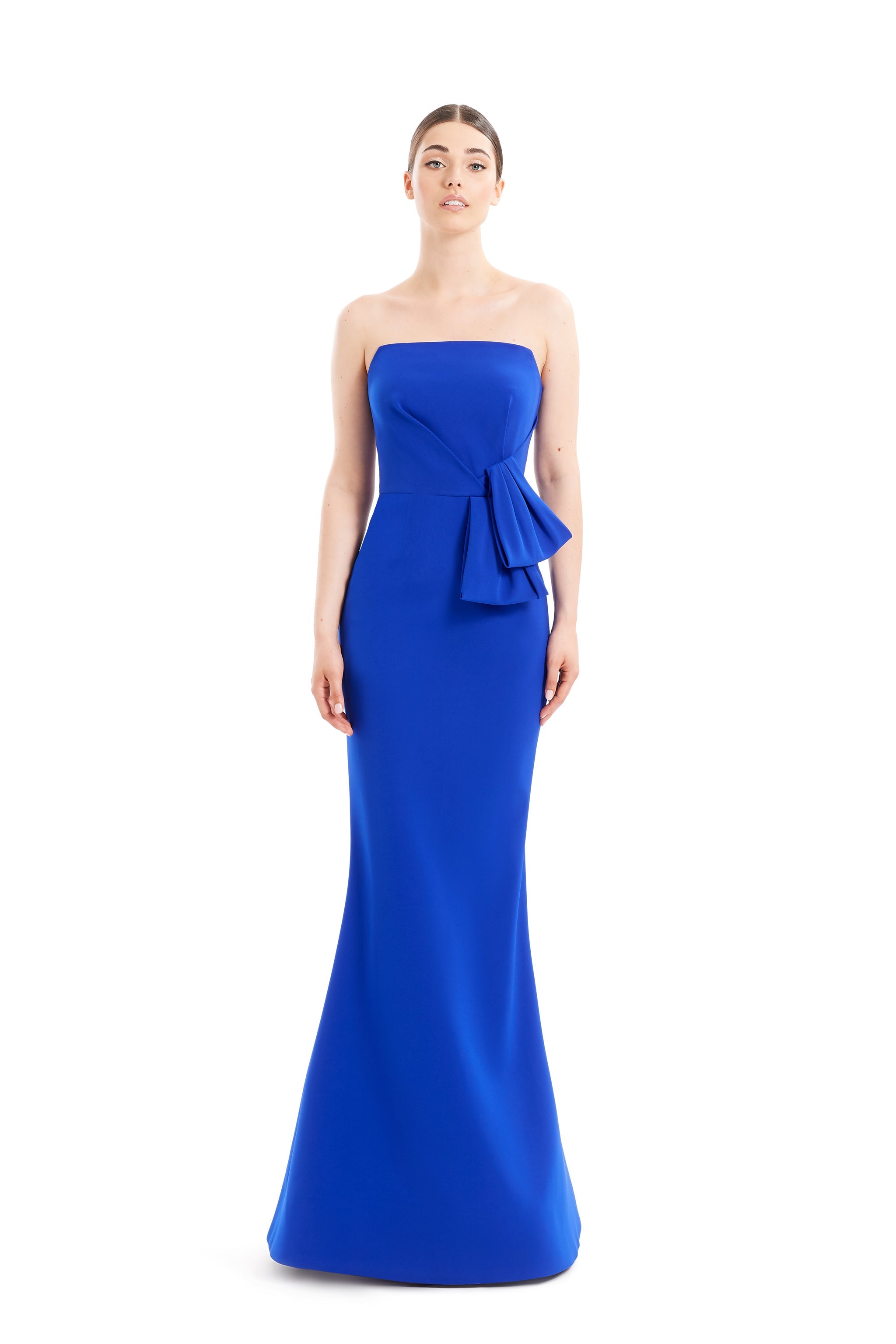 Formal Dresses Pleated Long Formal Evening Bolero Dress Blue
