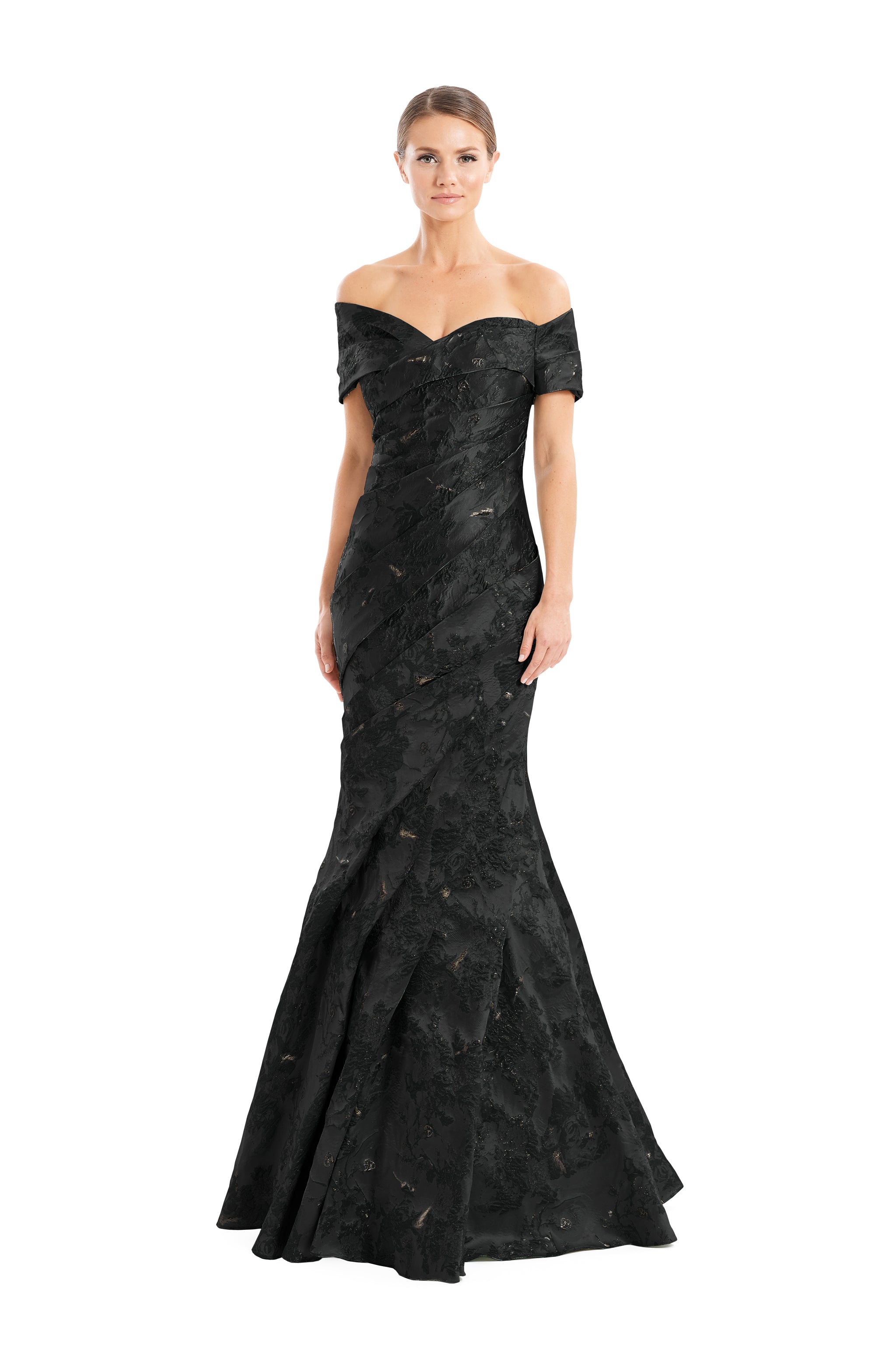 Formal Dresses Mermaid Long Pleated Formal Dress Black/Gold