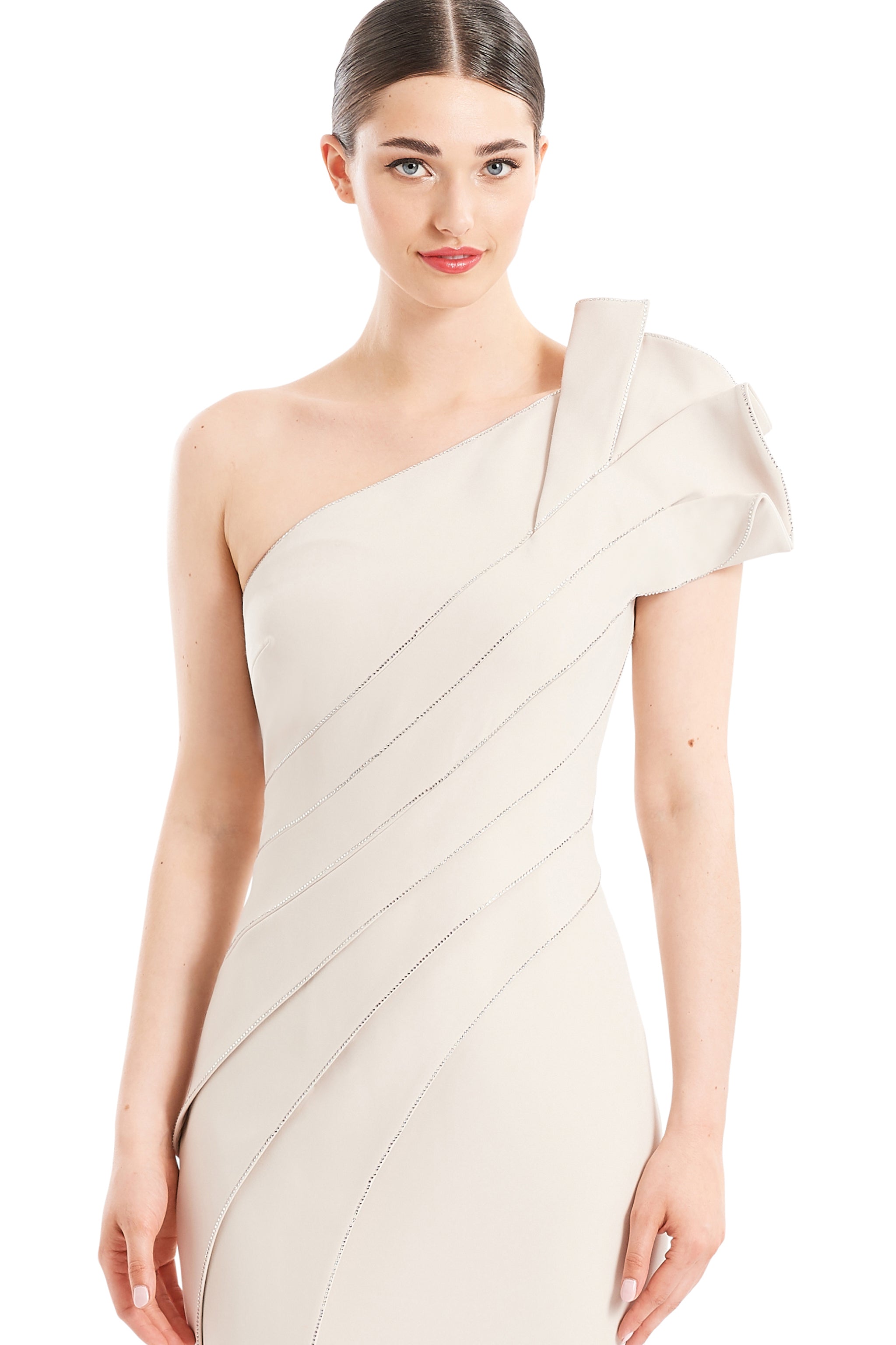 Formal Dresses Long Formal Pleated Evening Dress Bone