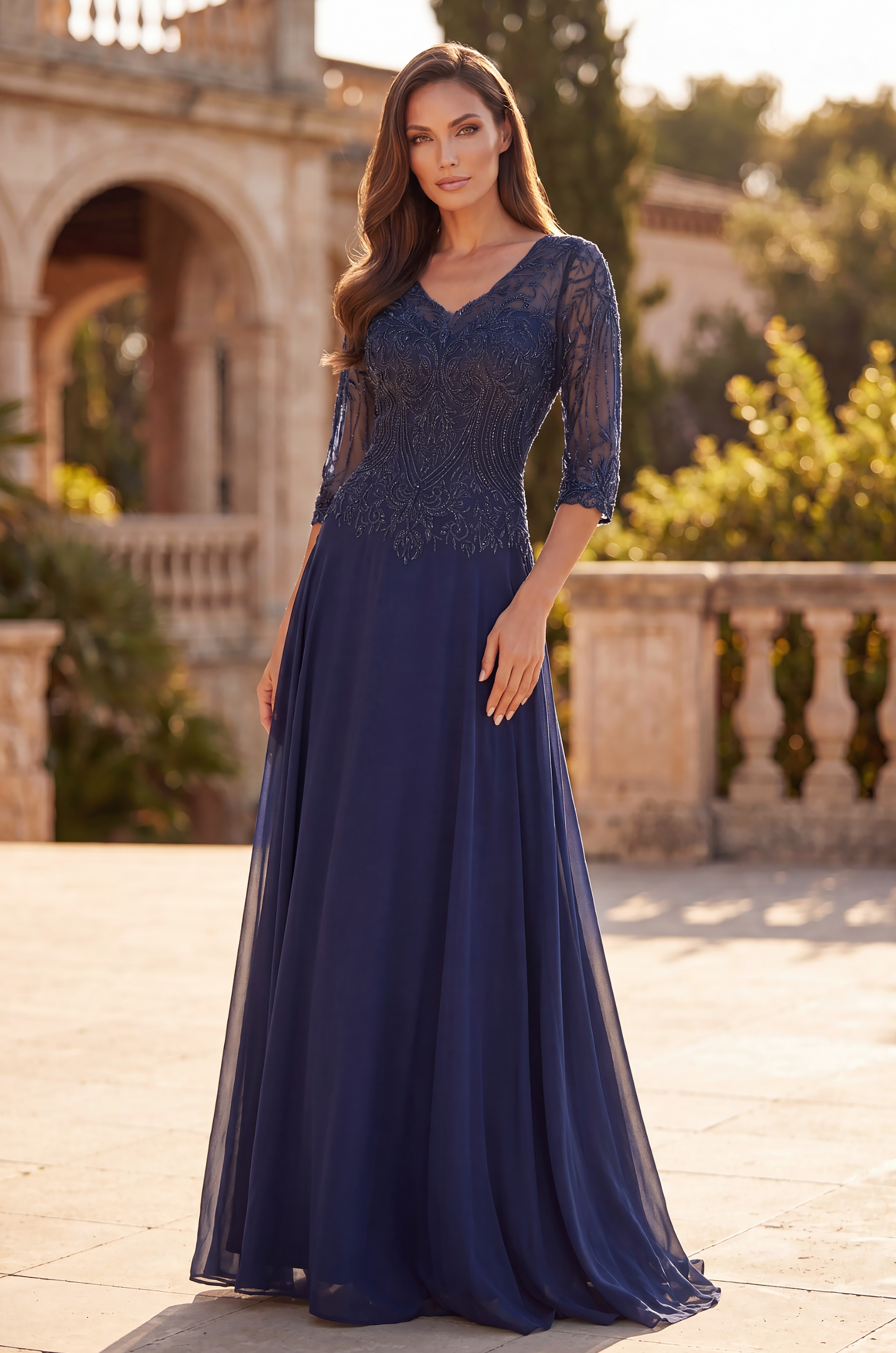 Long Sleeve Formal Dress Evening Gown