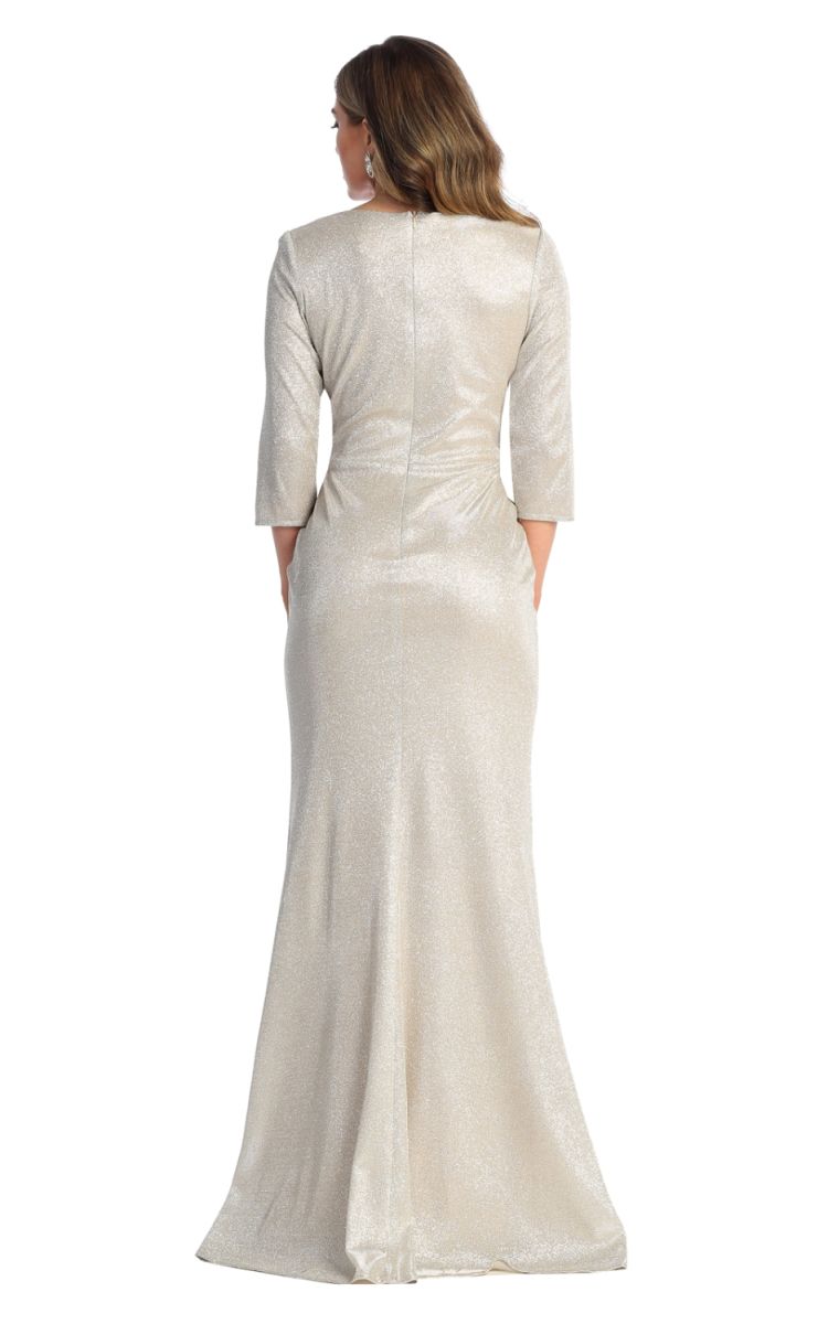 V-Neck Floor-Length Jersey Evening Gown Sheath/Column May Queen 1919