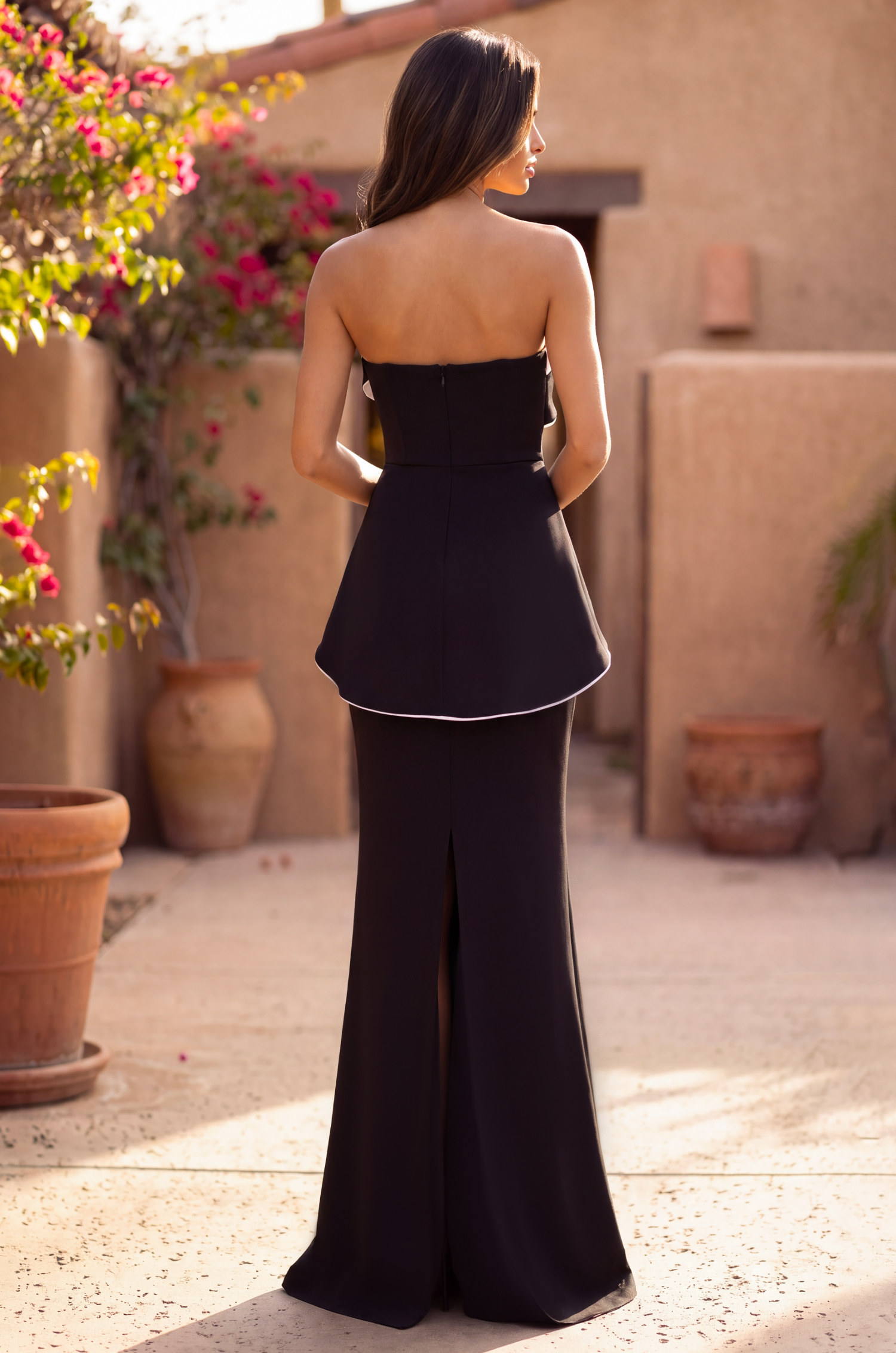 One-Shoulder Floor-Length Scuba Formal Sheath The Dress Outlet 1709