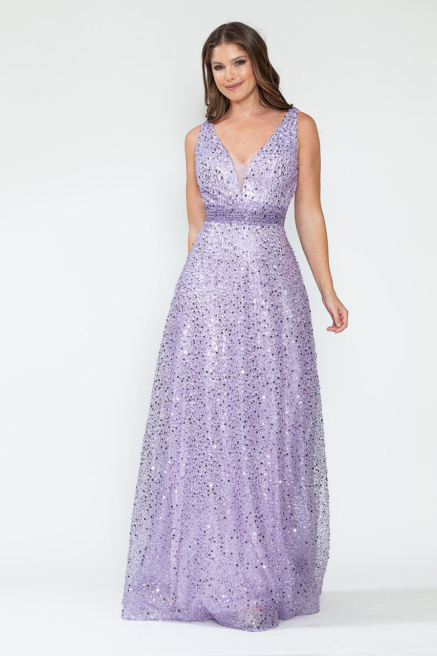 Prom Dresses Sequin Long Beaded Formal Prom Dress Lenovia 8217 Lilac
