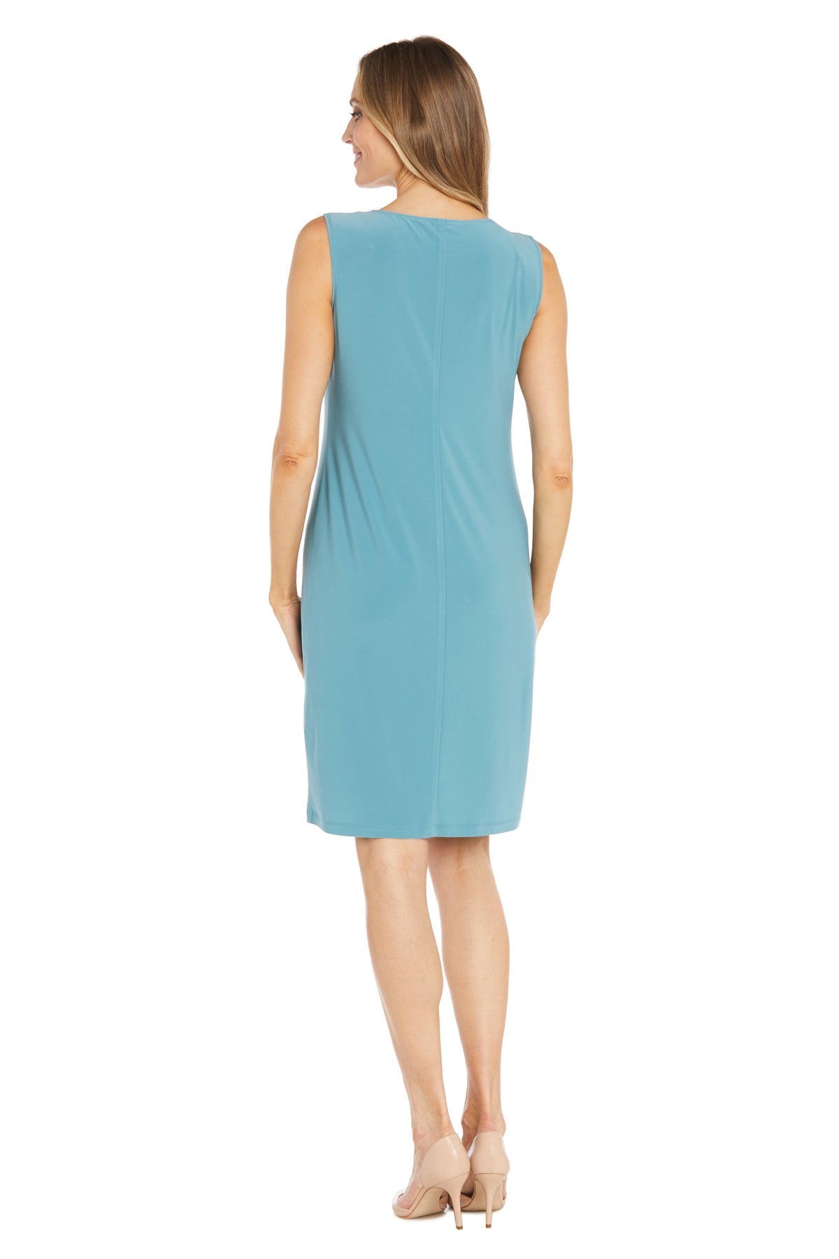 Scoop Knee-Length Jersey Formal Sheath R&M Richards 1733PA