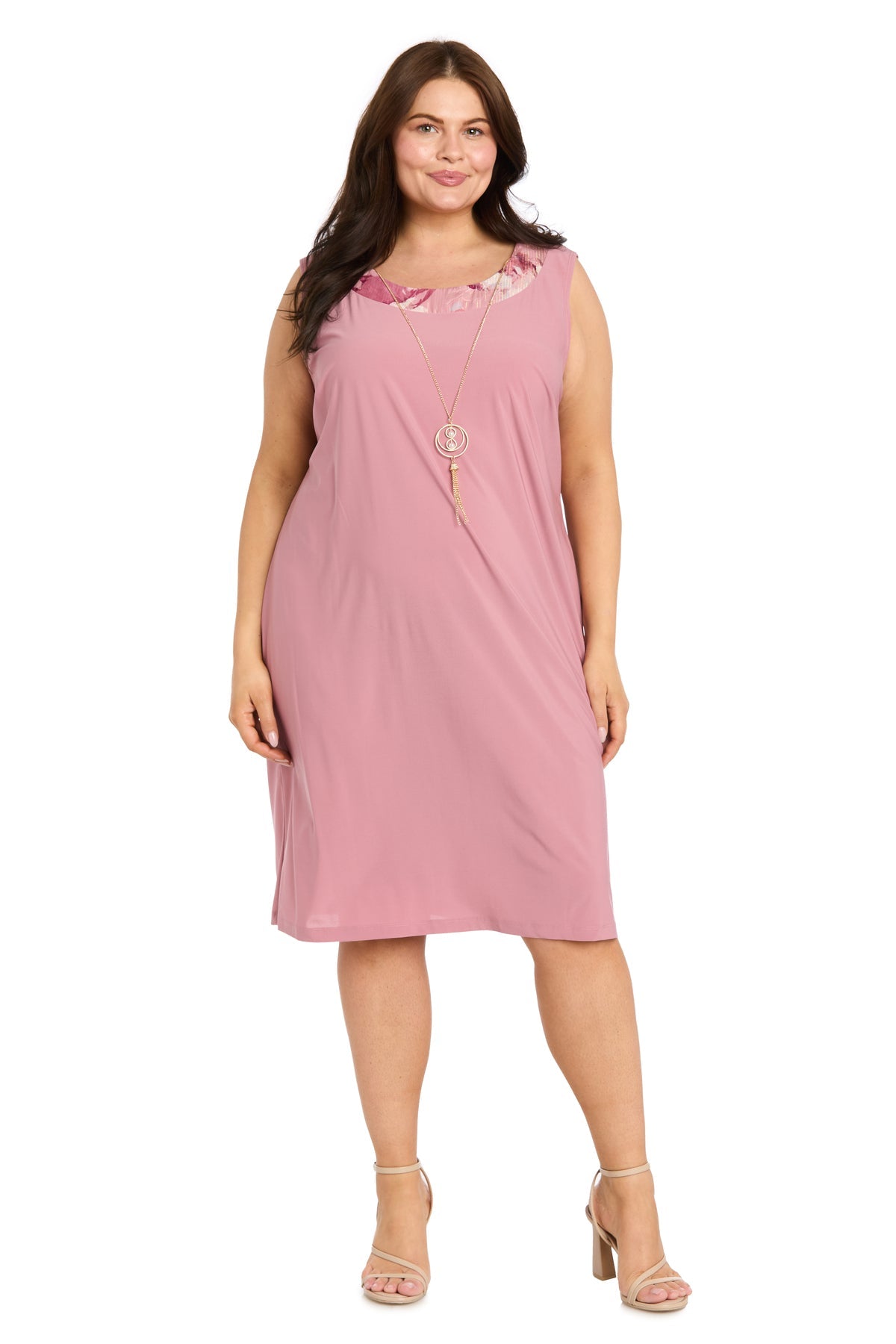 Scoop Knee-Length Chiffon Formal Sheath/Column R&M Richards 1744W