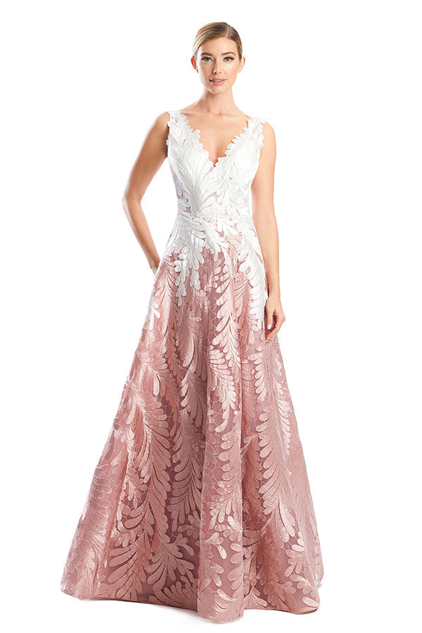 Prom Dresses Long Ball Gown Floral Print Prom Dress Quartz/White