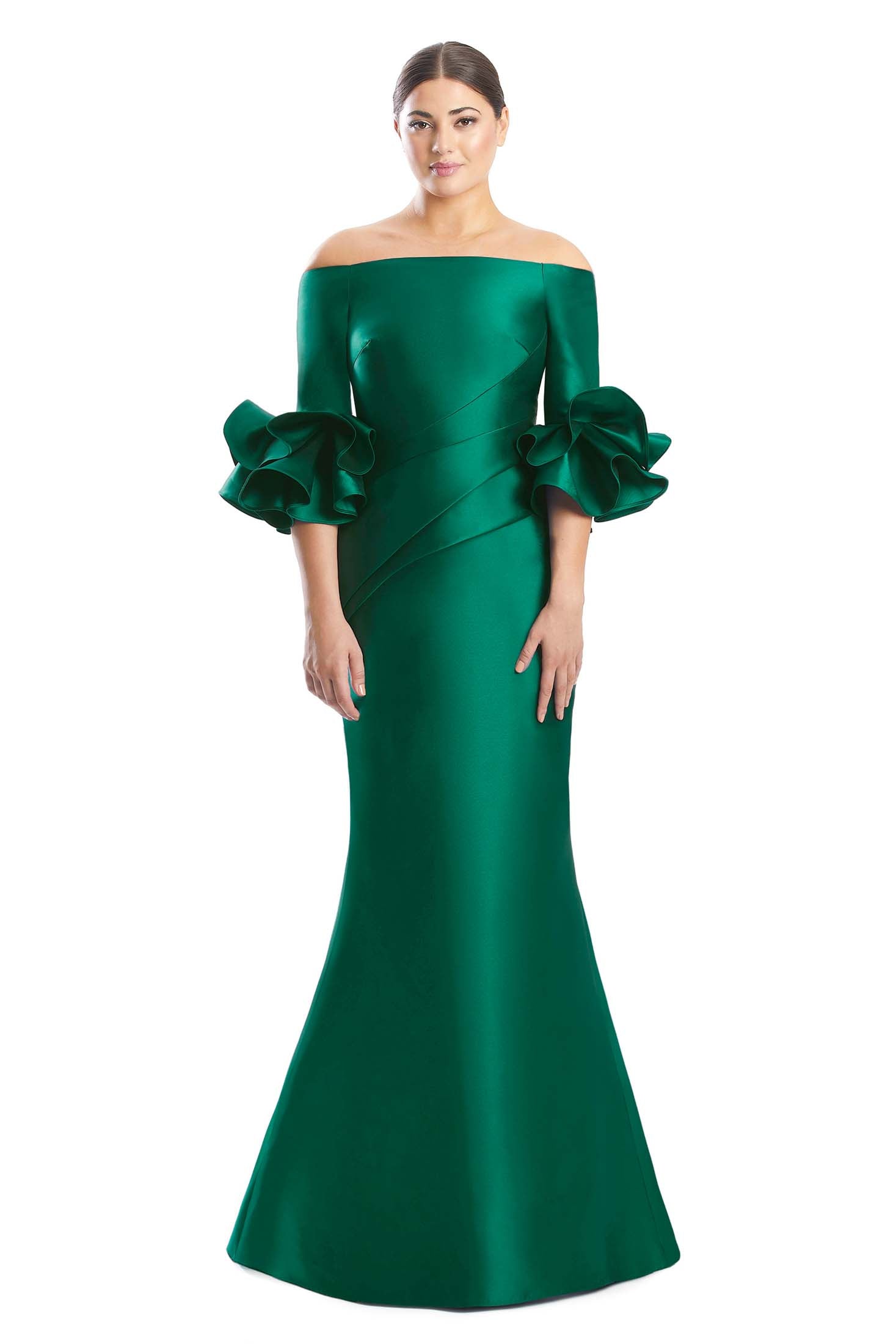Formal DressesLong Ruffle Formal Evening Dress Forest