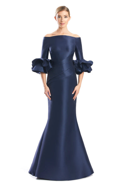 Formal Dresses Pleated Long Formal Mermaid Evening Dress Navy