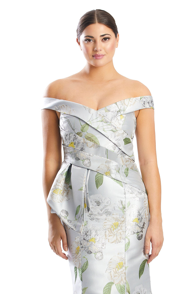 Formal Dresses Long Mermaid Floral Printed Evening Dress Silver/Multi
