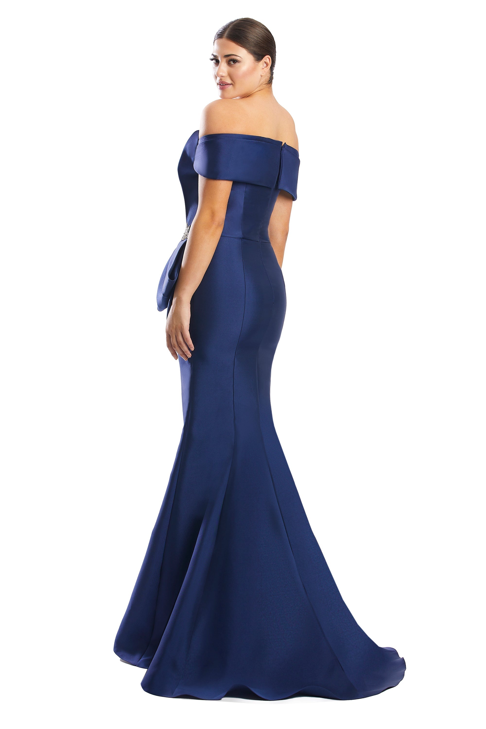 Formal Dresses Pleated Long Formal Beaded Evening Dress Navy