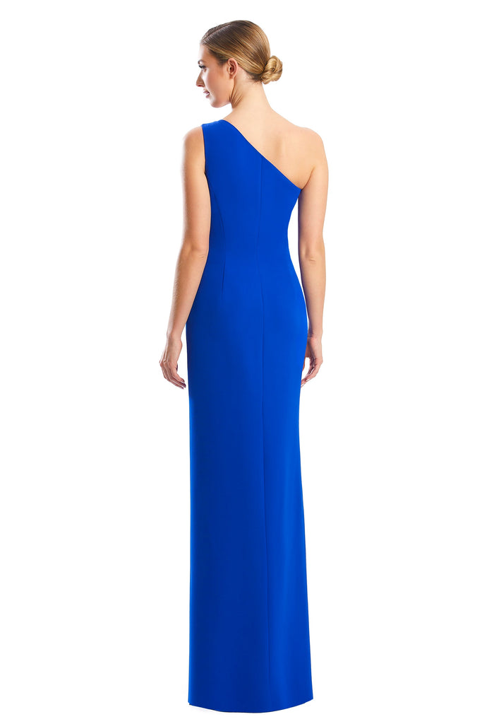Formal Dresses Pleated Long Formal Fitted Slit Evening Dress Blue