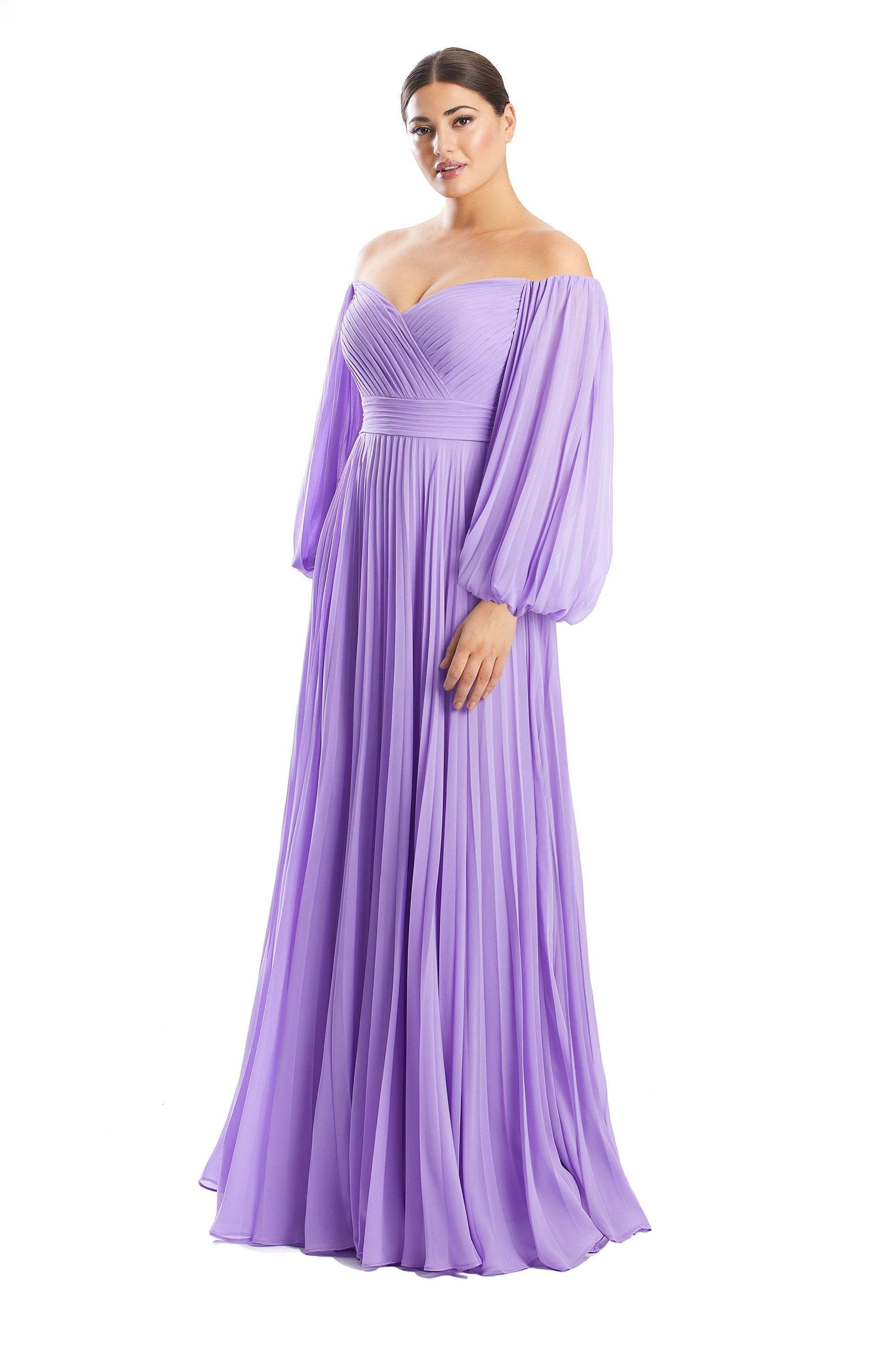 Formal Dresses Pleated Long Formal A Line Evening Dress Lavender Mist