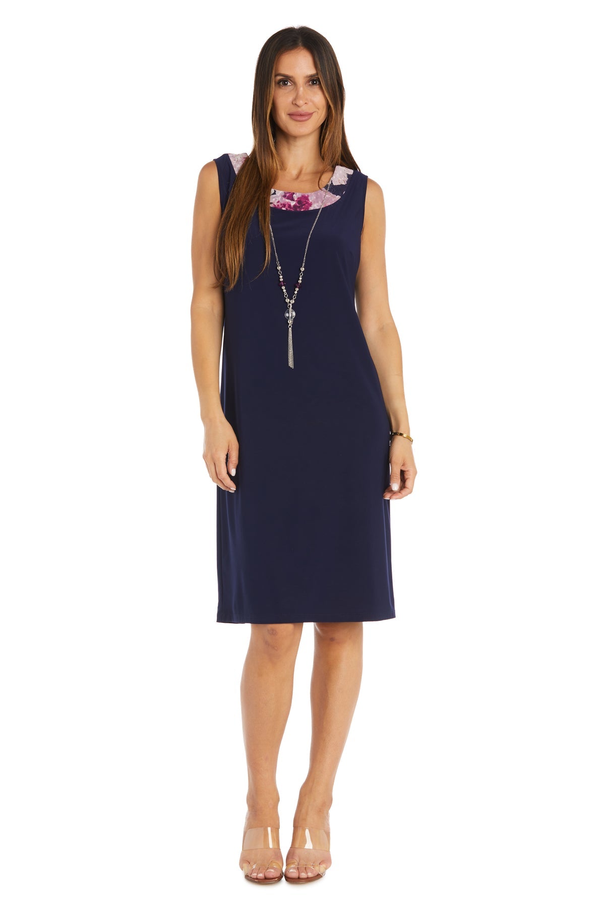 Scoop Knee-Length Jersey Formal Sheath R&M Richards 1795P