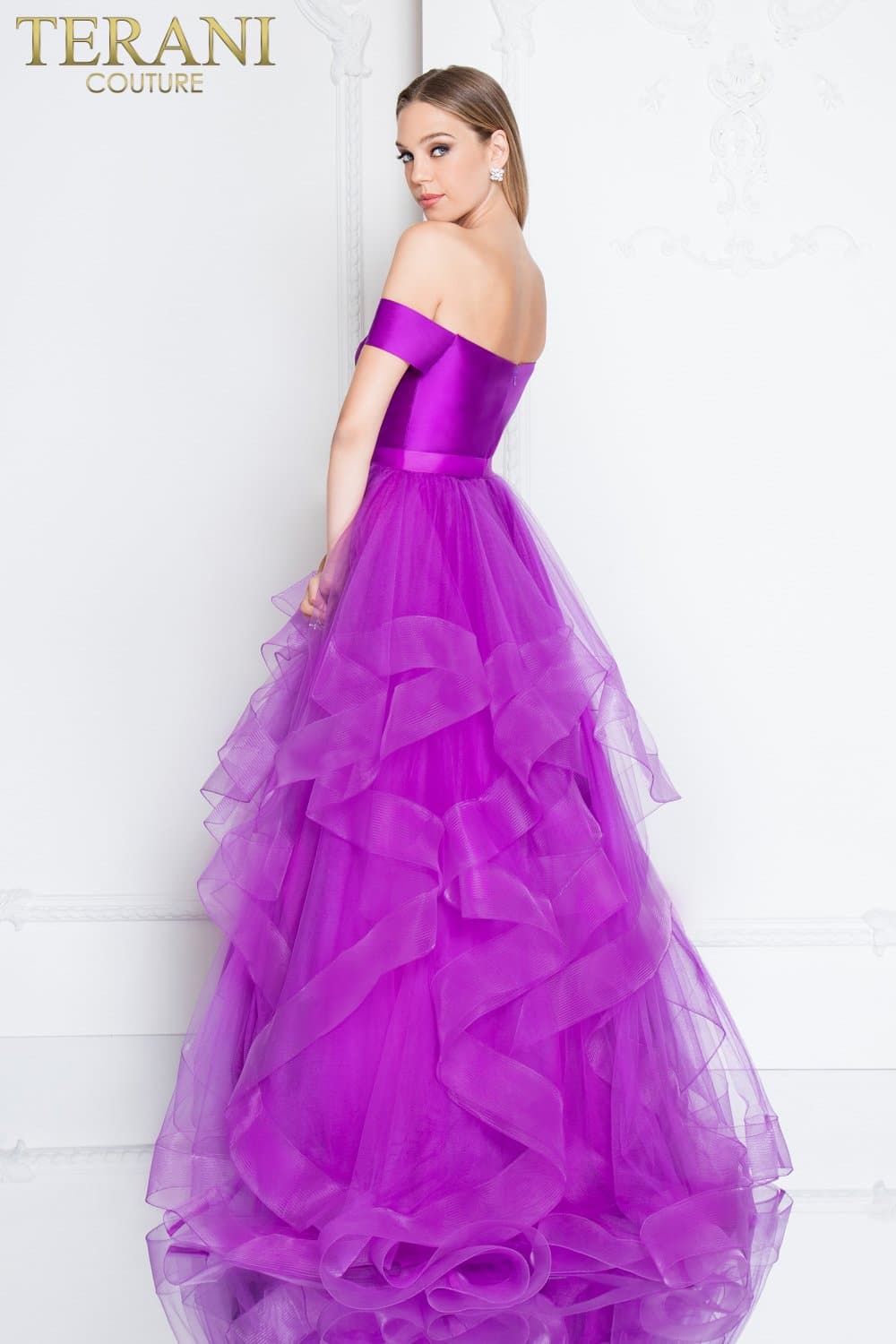 Terani Couture Off The Shoulder Long Gown 1811P5838 - The Dress Outlet