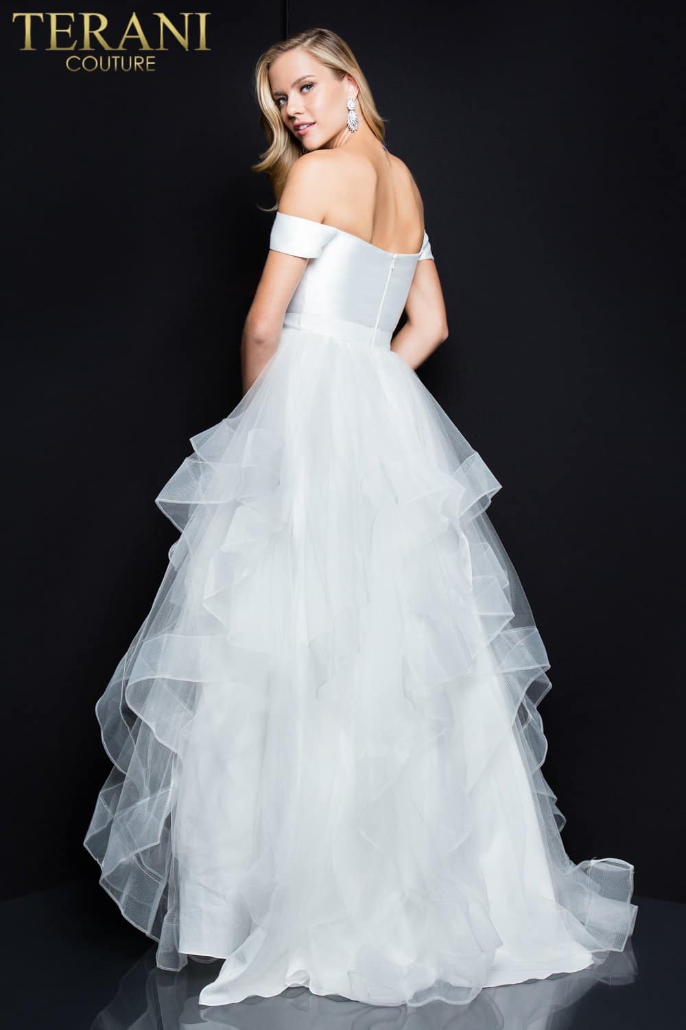 Terani Couture Off The Shoulder Long Gown 1811P5838 - The Dress Outlet