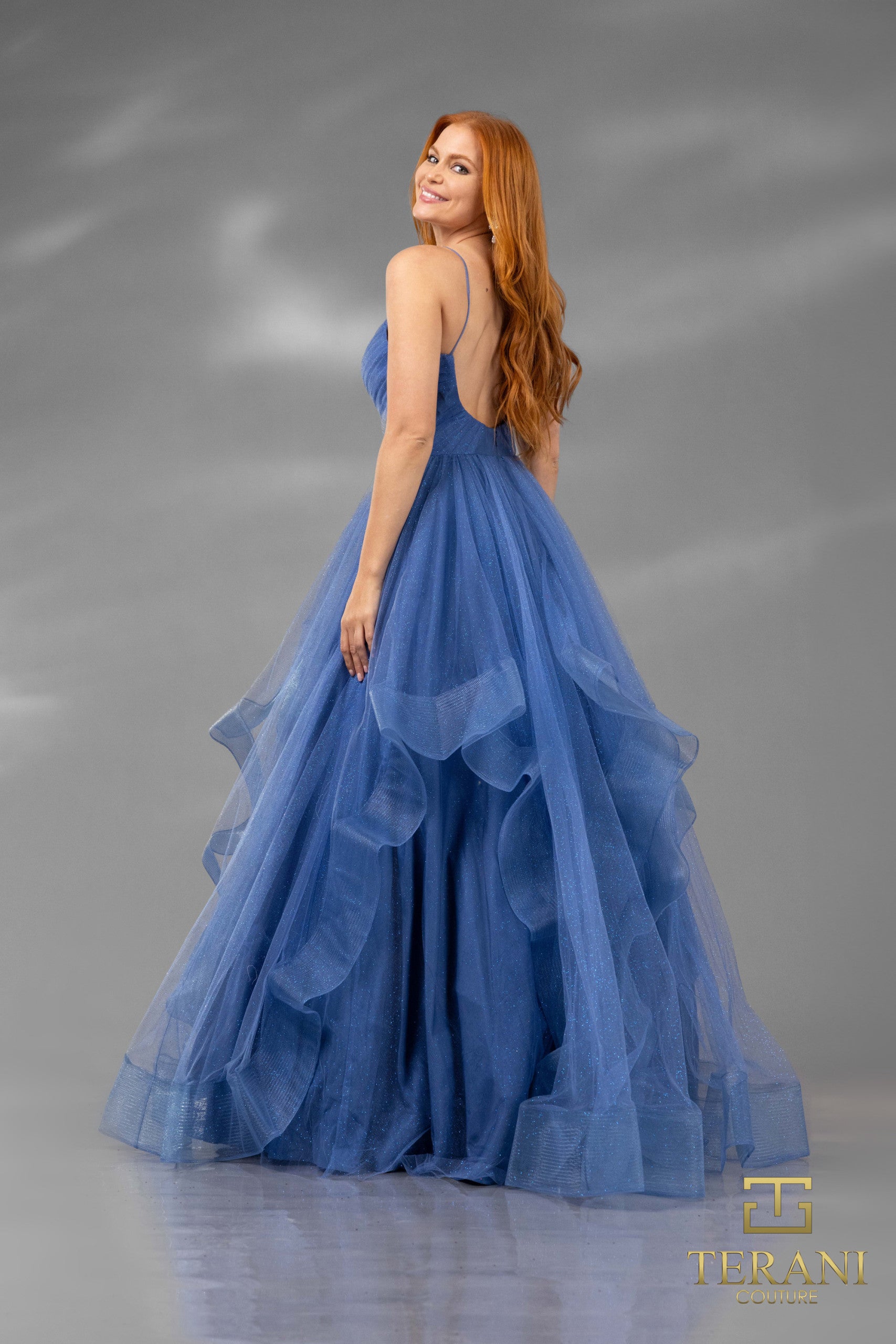 Prom Dresses Long Ball Gown Prom Glitter Formal Dress Blue