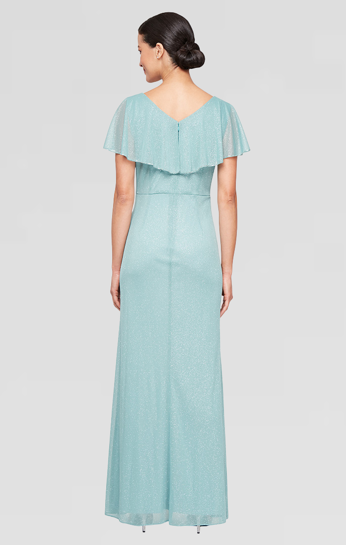 Mother of the Bride Dresses Long Formal Capelet Dress Seaglass